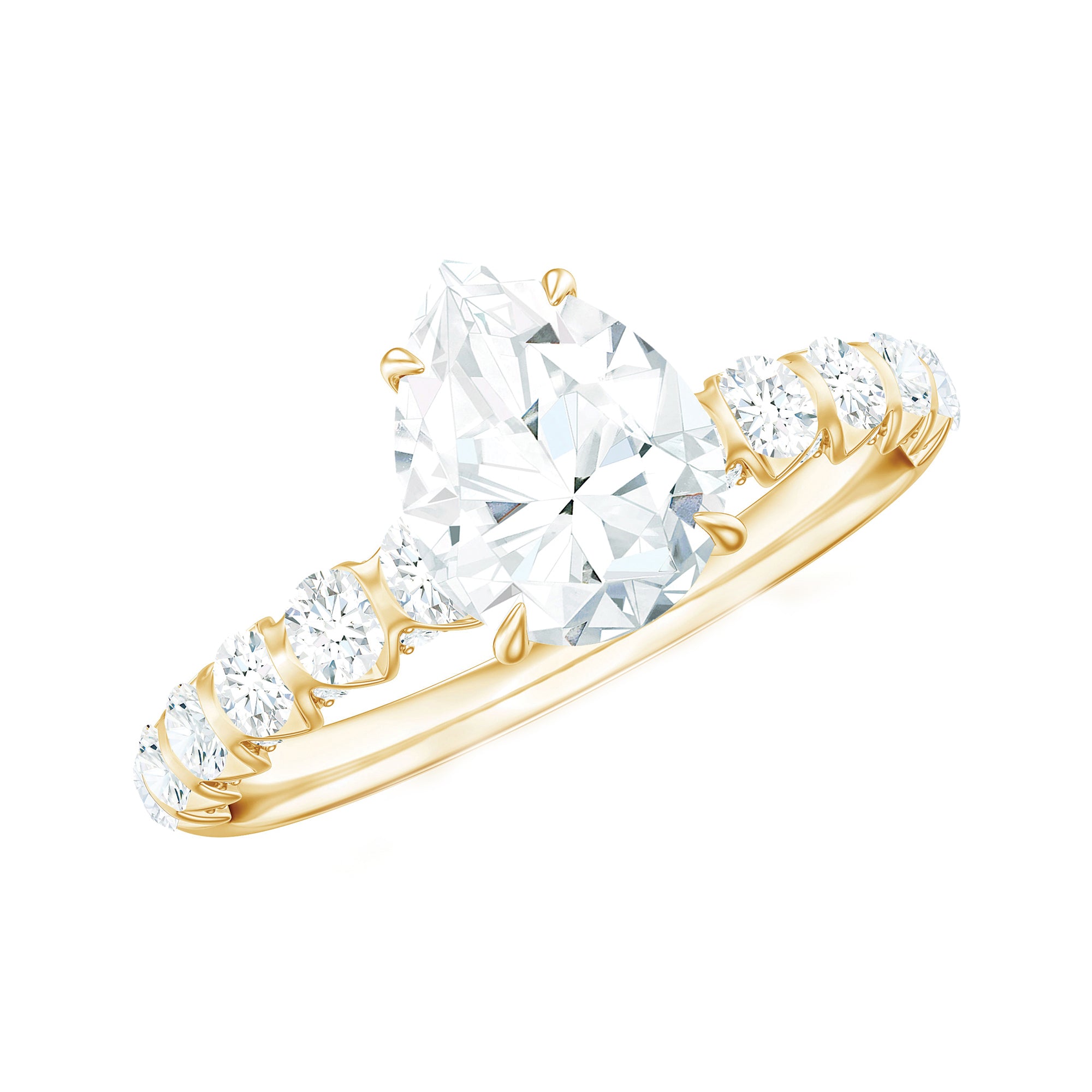 Rosec Jewels-Pear Shaped Moissanite Solitaire Engagement Ring