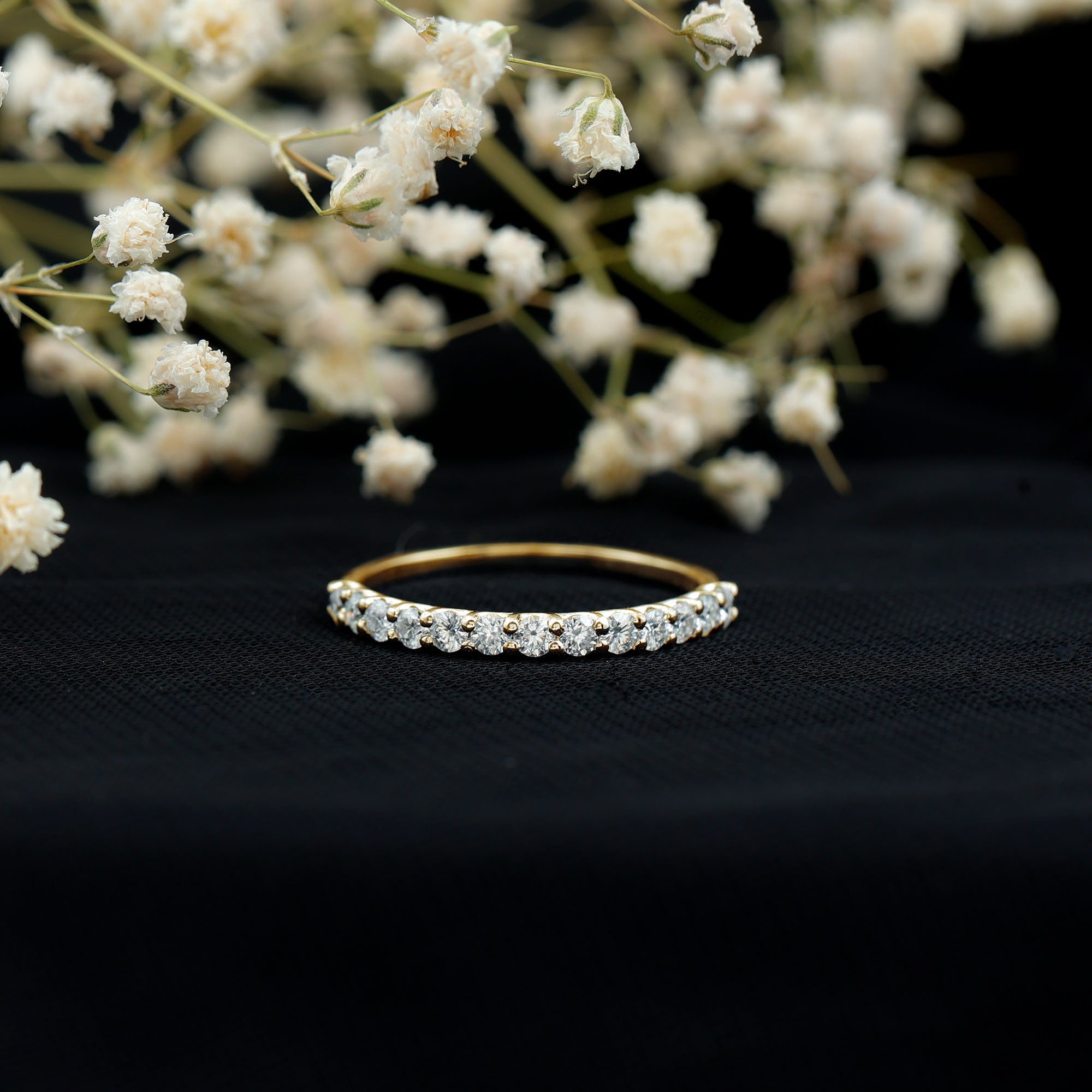 Round Cut Diamond Stackable Eternity Band Natural - ( HI-SI ) - Rosec Jewels