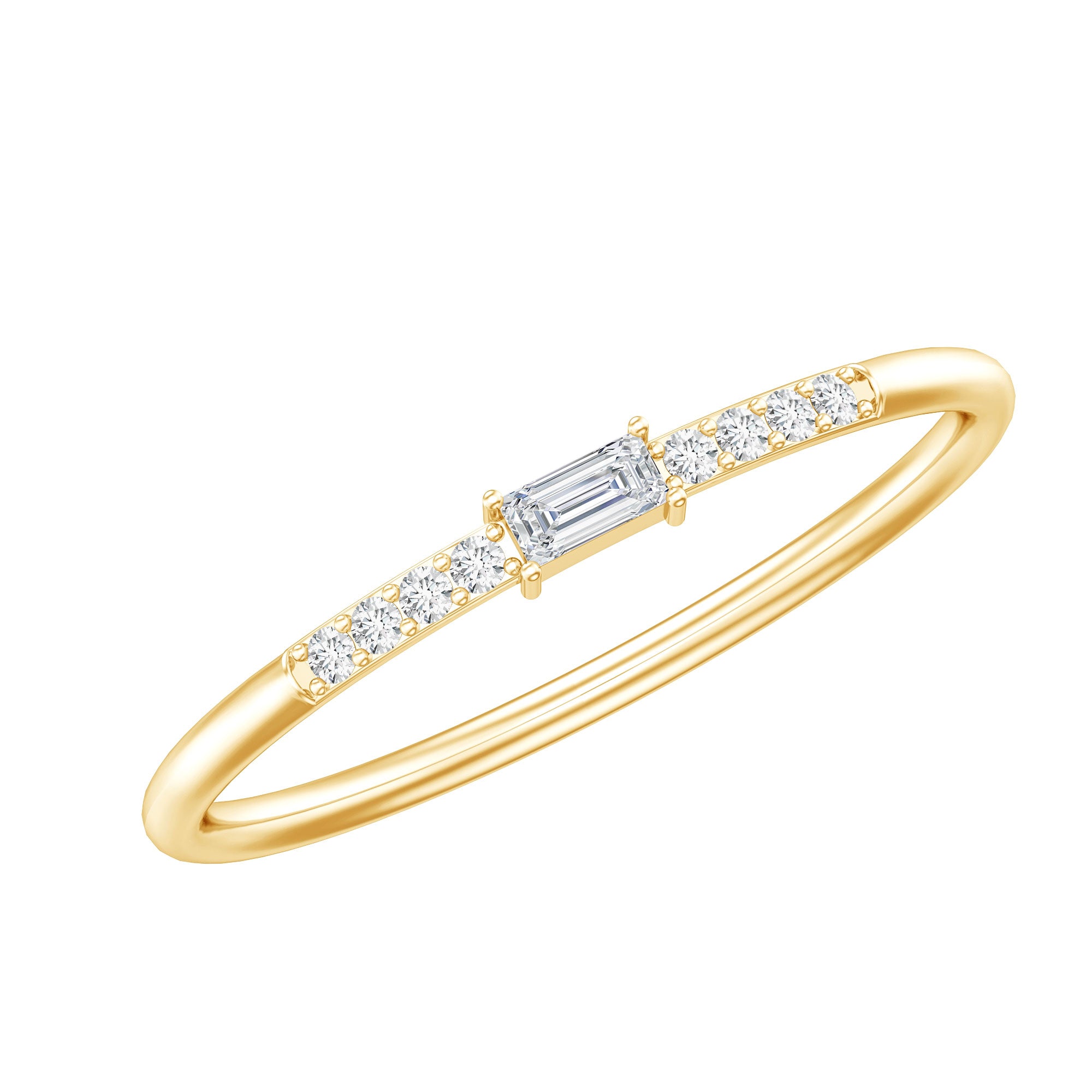 Moissanite Minimalist Stackable Promise Ring D-VS1 - Rosec Jewels
