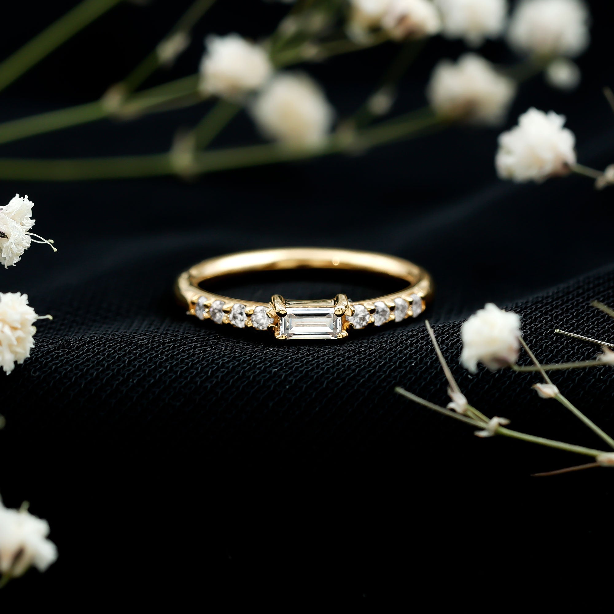 Moissanite Minimalist Stackable Promise Ring D-VS1 - Rosec Jewels