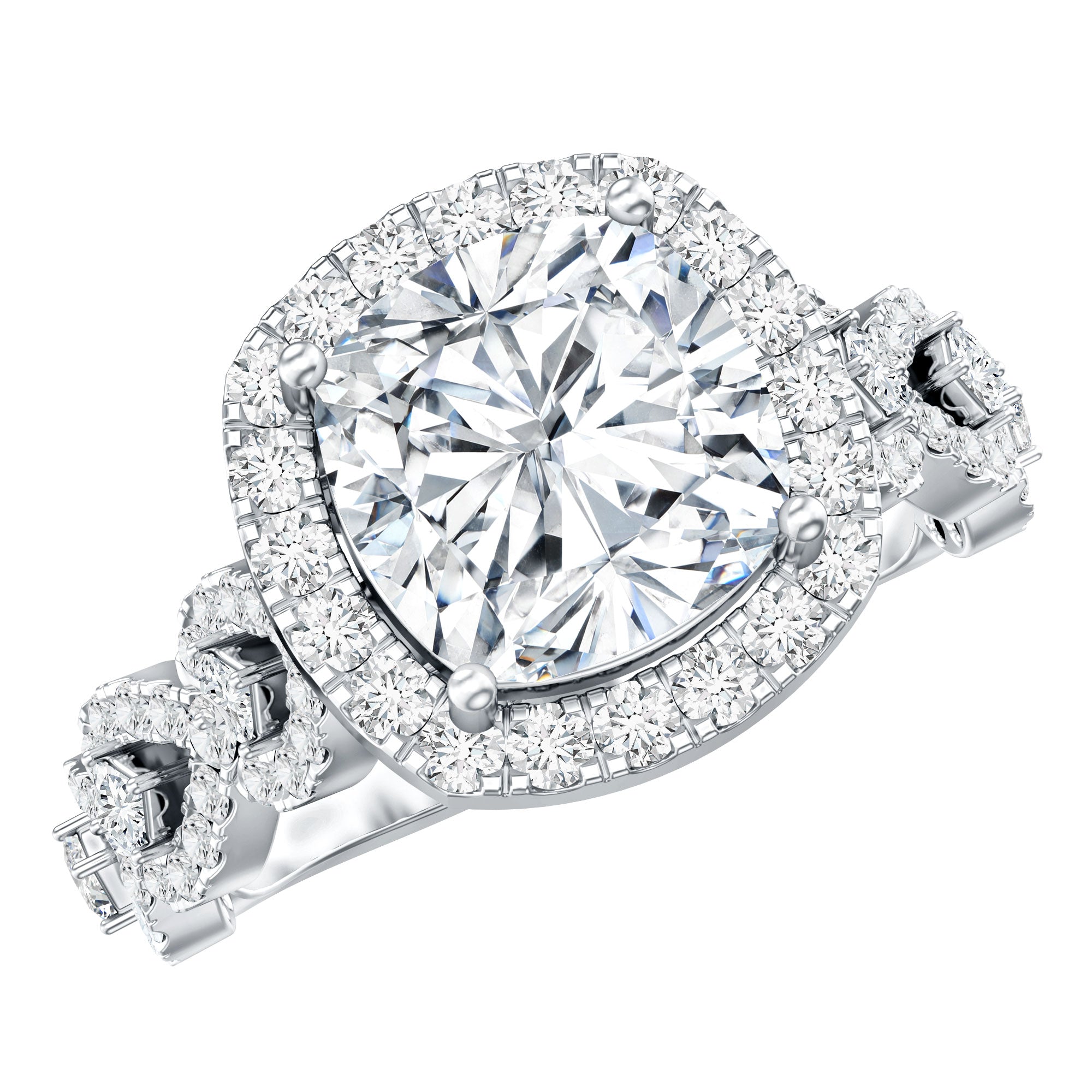 8 MM Cushion Cut Moissanite Vintage Inspired Engagement Ring D-VS1 - Rosec Jewels