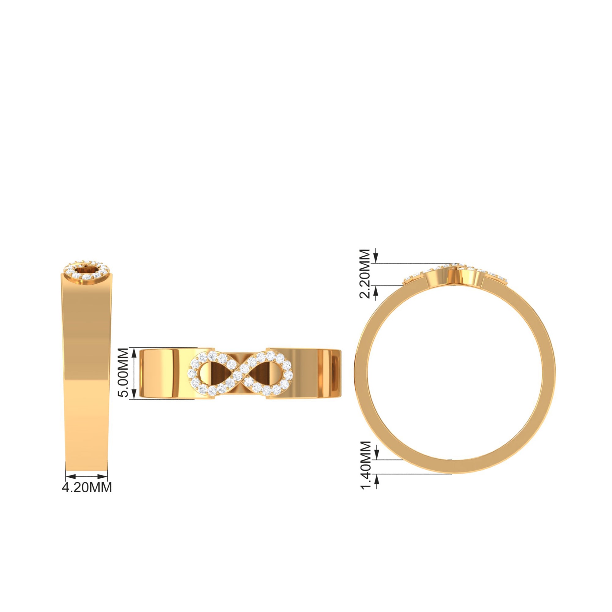 Certified Natural Diamond Infinity Band Ring Natural - ( HI-SI ) - Rosec Jewels