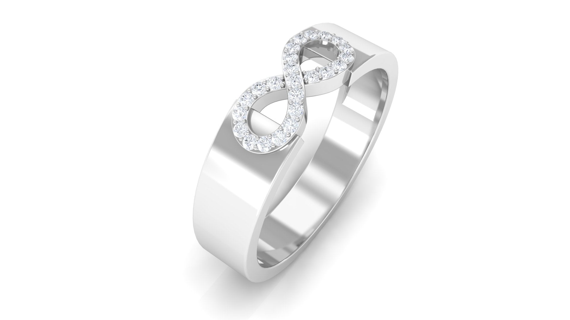 Certified Natural Diamond Infinity Band Ring Natural - ( HI-SI ) - Rosec Jewels