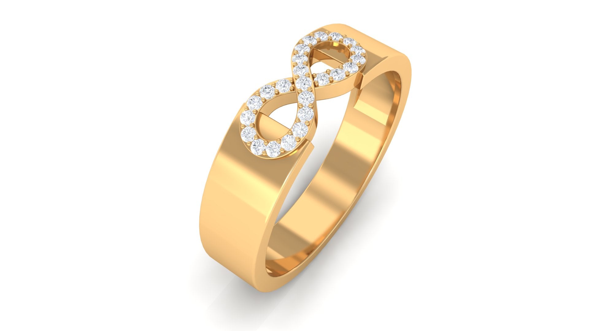 Certified Natural Diamond Infinity Band Ring Natural - ( HI-SI ) - Rosec Jewels