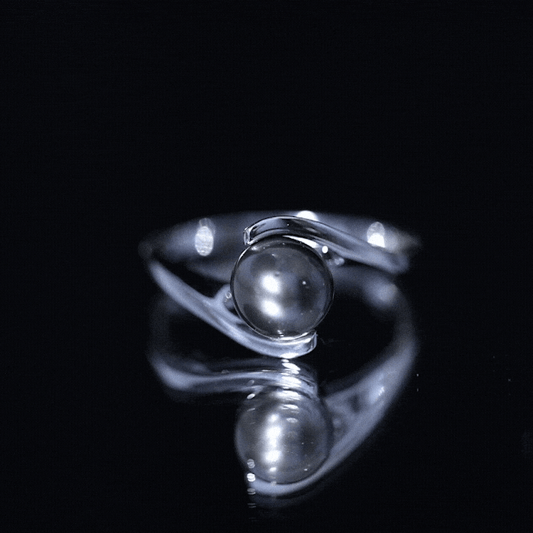 Rosec Jewels-Tahitian Black Pearl Solitaire Bypass Engagement Ring