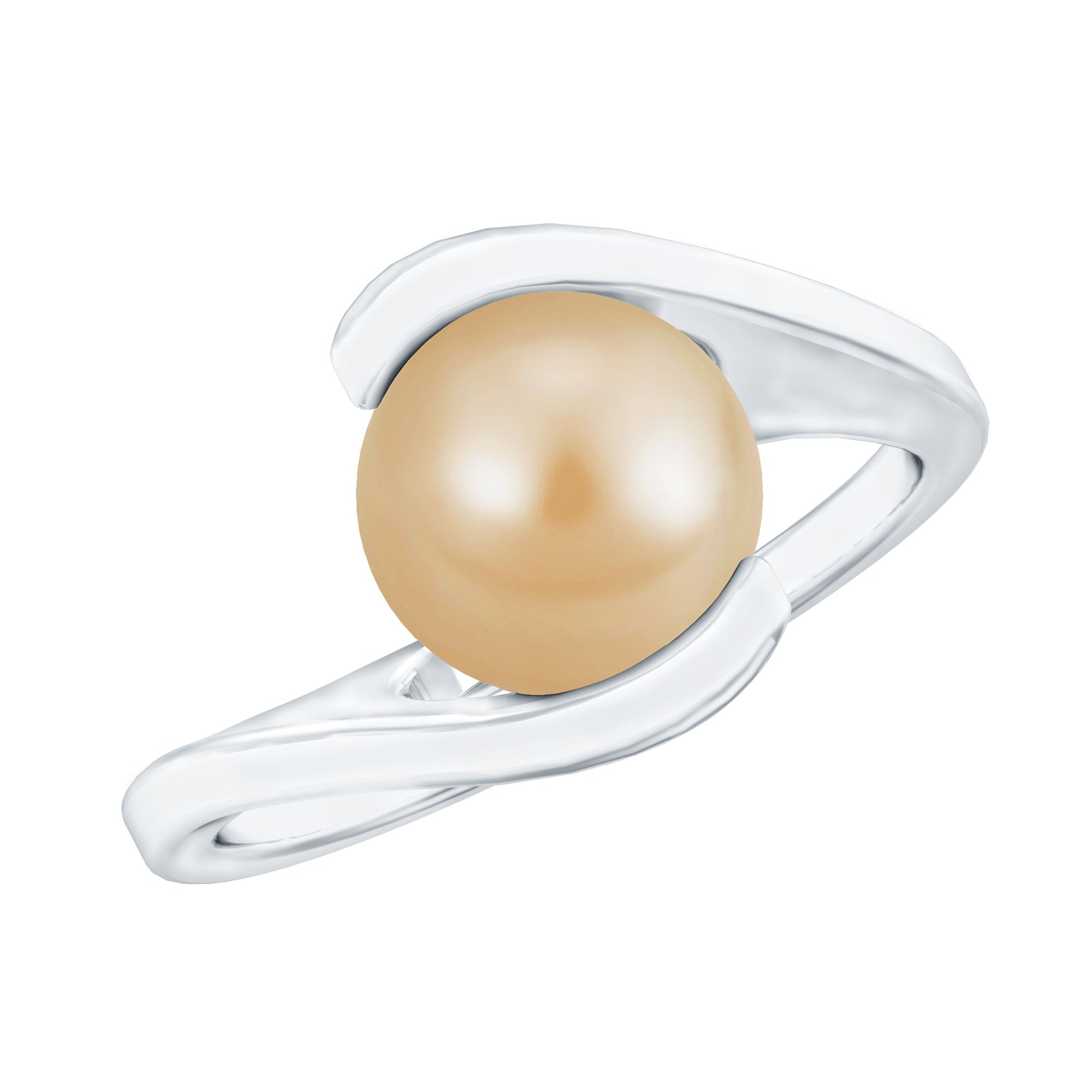 5 CT Solitaire South Sea Pearl Bypass Engagement Ring in Gold
