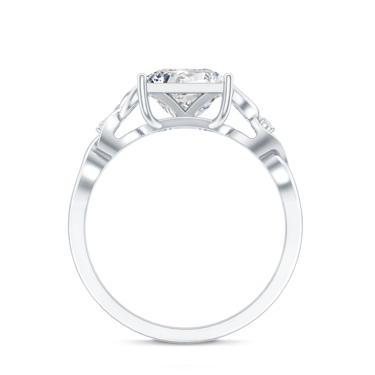 3 Carat Princess Cut Moissanite Solitaire Engagement Celtic Ring D-VS1 - Rosec Jewels