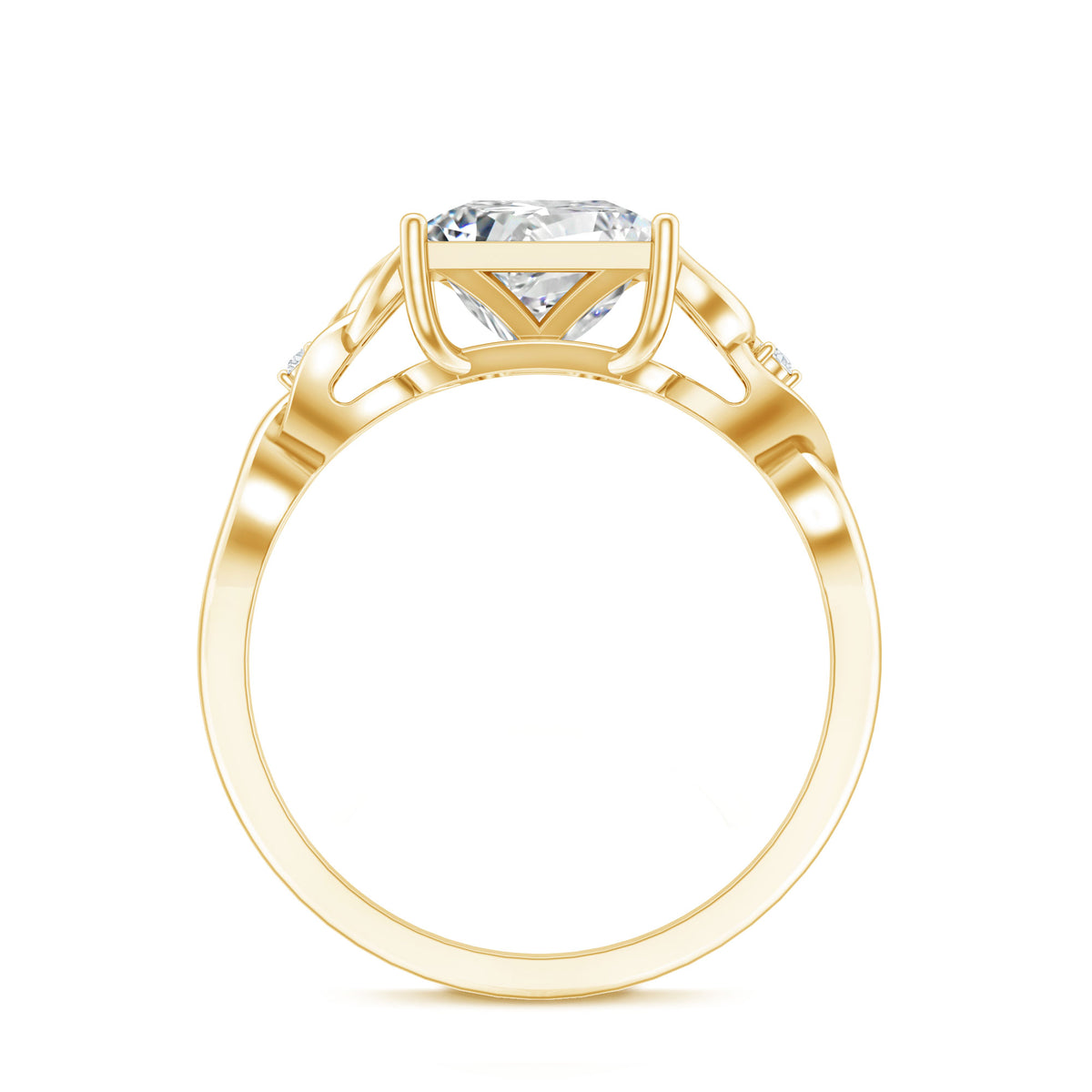 3 Carat Princess Cut Moissanite Solitaire Engagement Celtic Ring D-VS1 - Rosec Jewels