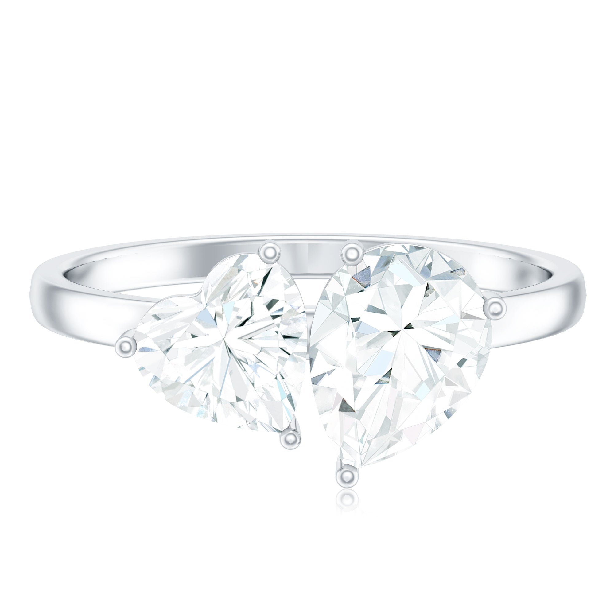 Rosec Jewels-Heart and Pear Shape Lab Grown Diamond Toi Et Moi Engagement Ring