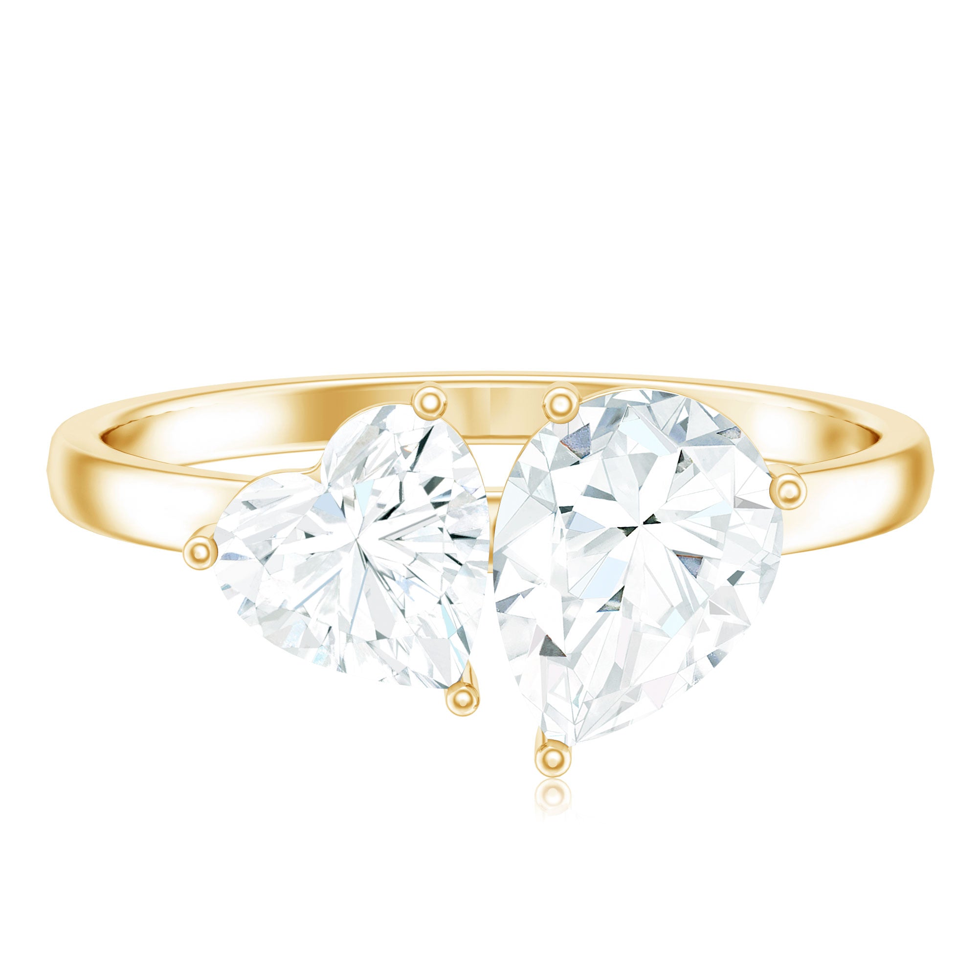 Rosec Jewels-Heart and Pear Shape Lab Grown Diamond Toi Et Moi Engagement Ring