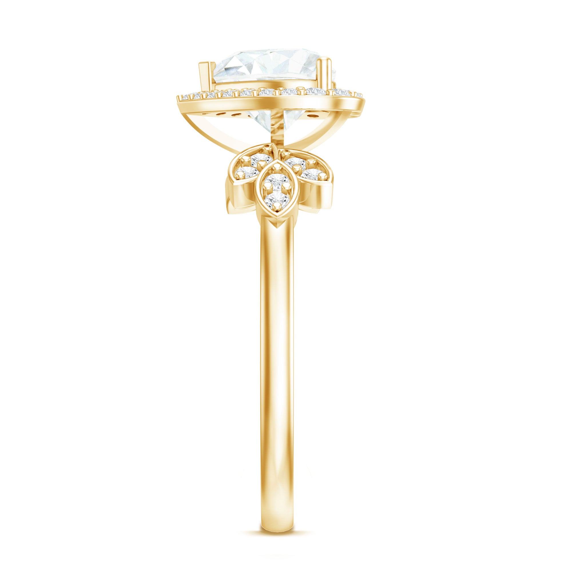 Rosec Jewels-1.25 Carat Heart Shaped Lab Grown Diamond Halo Engagement Ring