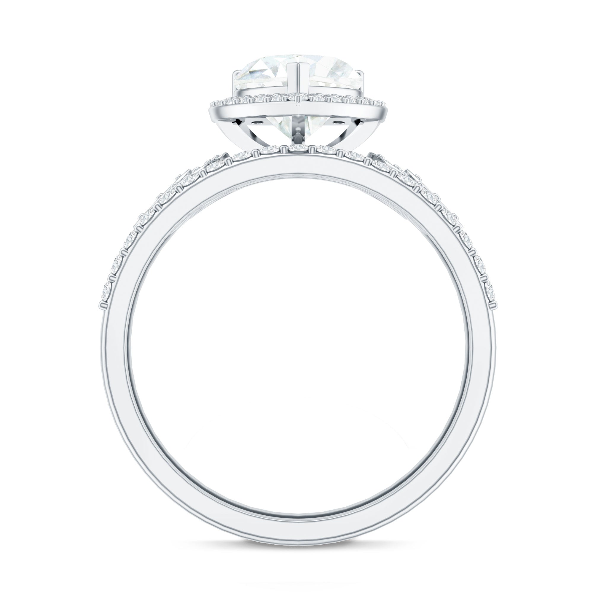 Rosec Jewels-Certified 1.25 Carat Lab Grown Diamond Heart Wedding Ring Set for Women