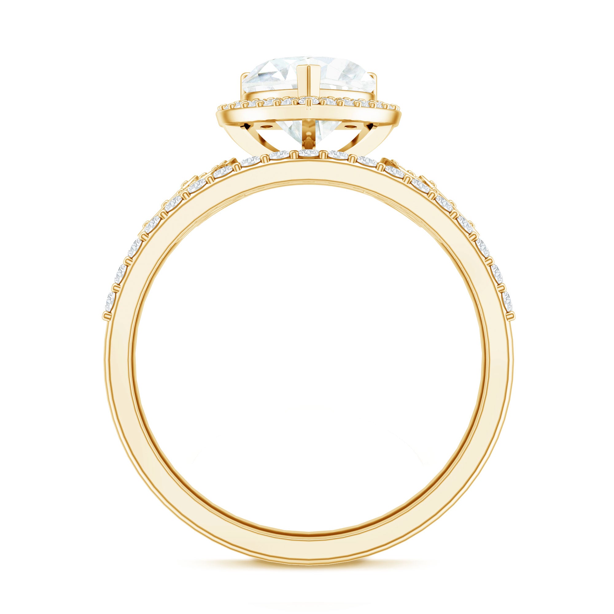 Rosec Jewels-Certified 1.25 Carat Lab Grown Diamond Heart Wedding Ring Set for Women