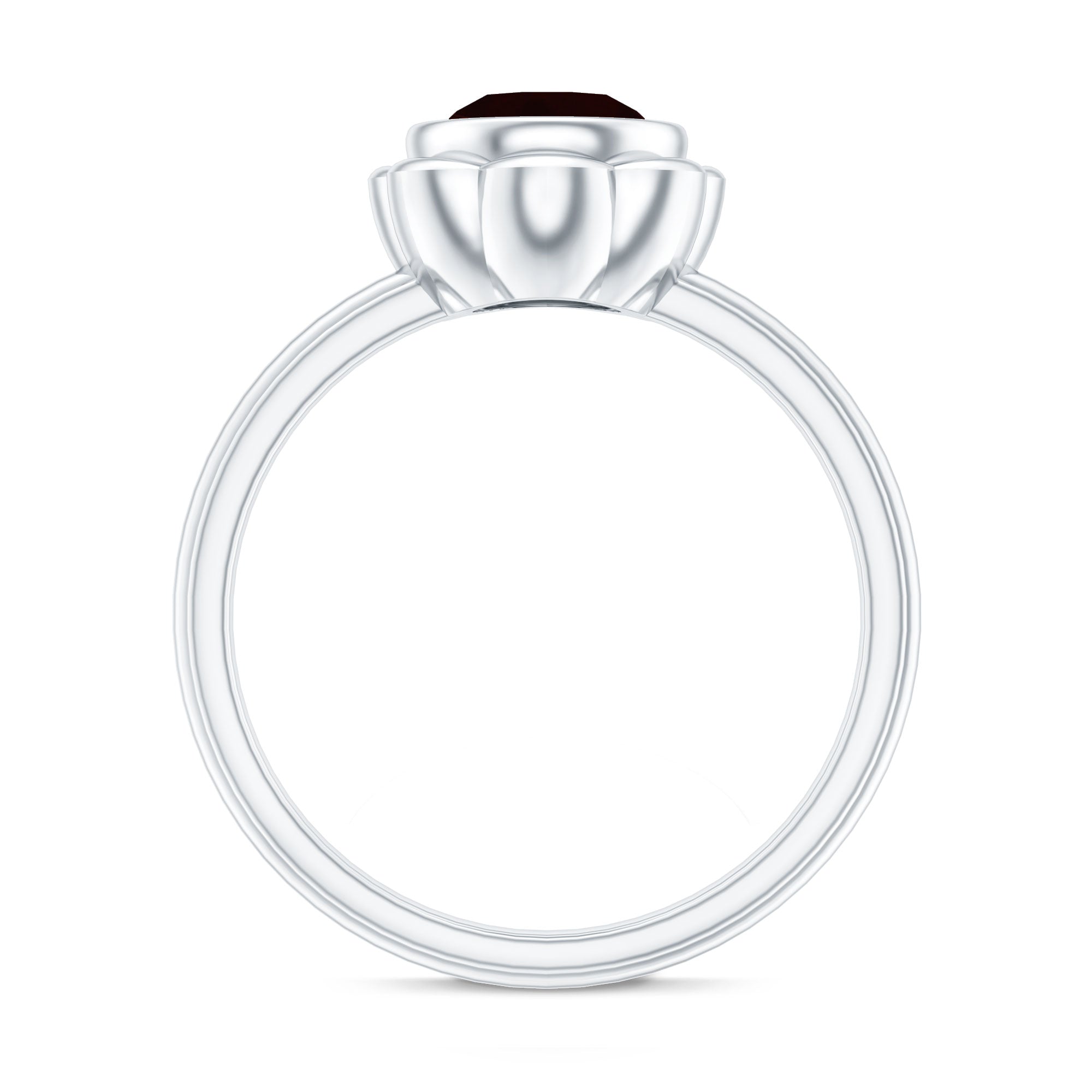 Rosec Jewels-1.7 Carat Round Cut Garnet Flower Engagement Ring for Women