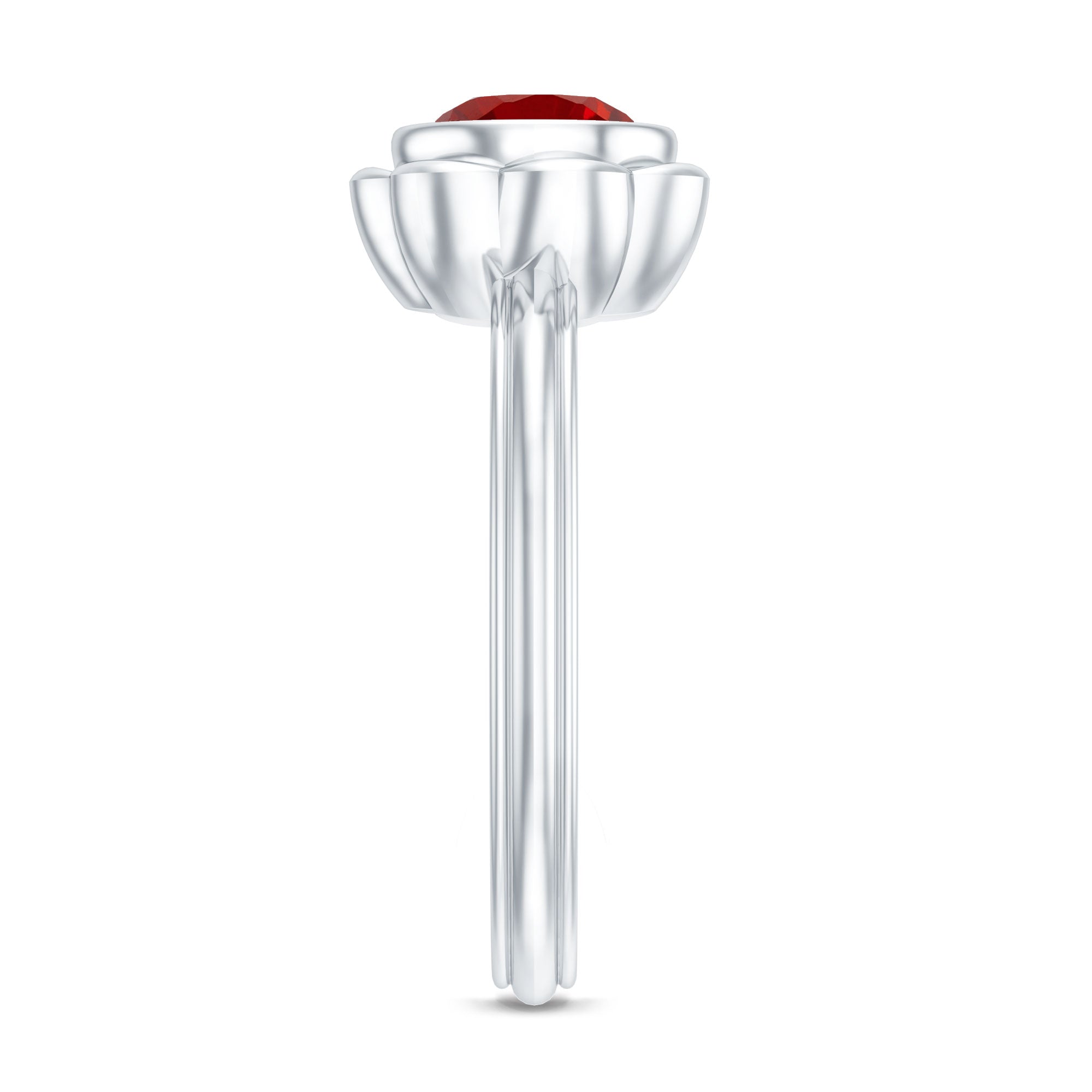 Rosec Jewels-1.3 Carat Lab Grown Ruby Flower Engagement Ring