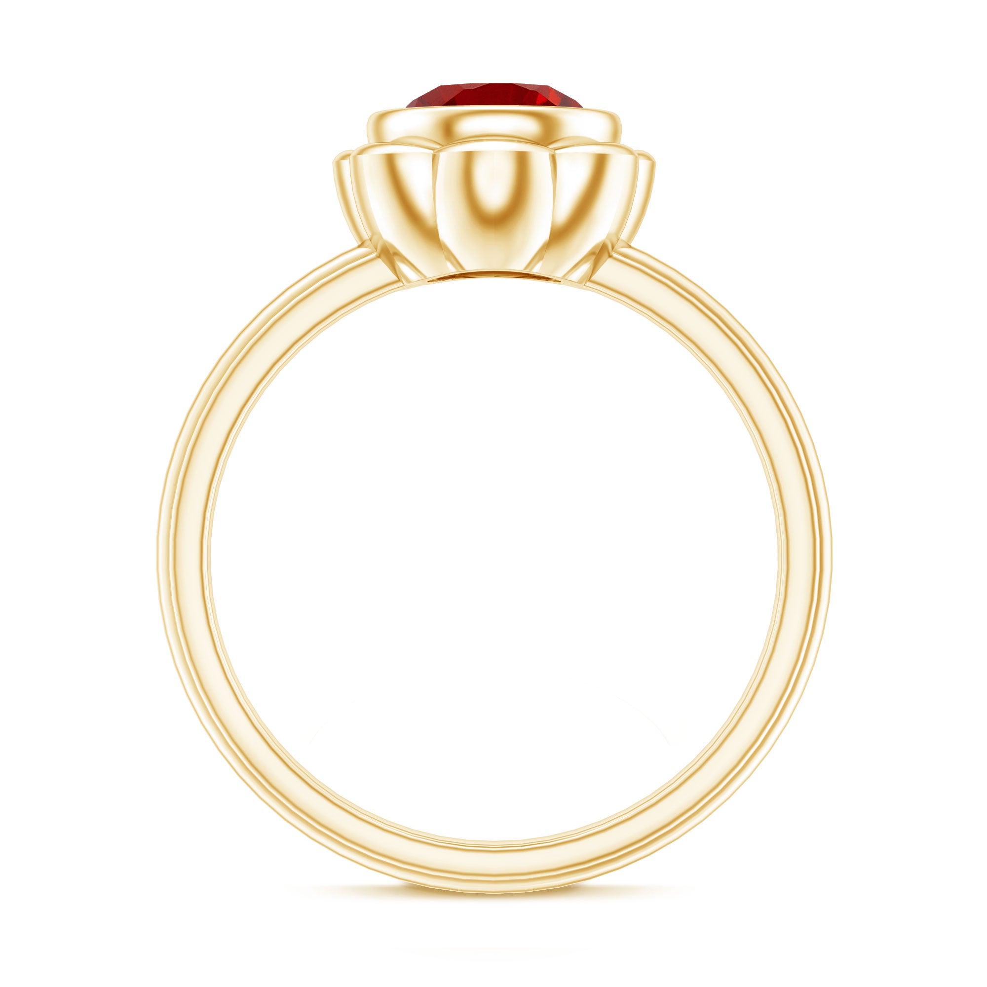 Rosec Jewels-1.3 Carat Lab Grown Ruby Flower Engagement Ring