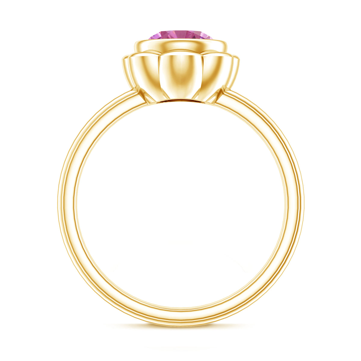 1.2 Carat Round Pink Tourmaline Flower Engagement Ring AAA - Rosec Jewels