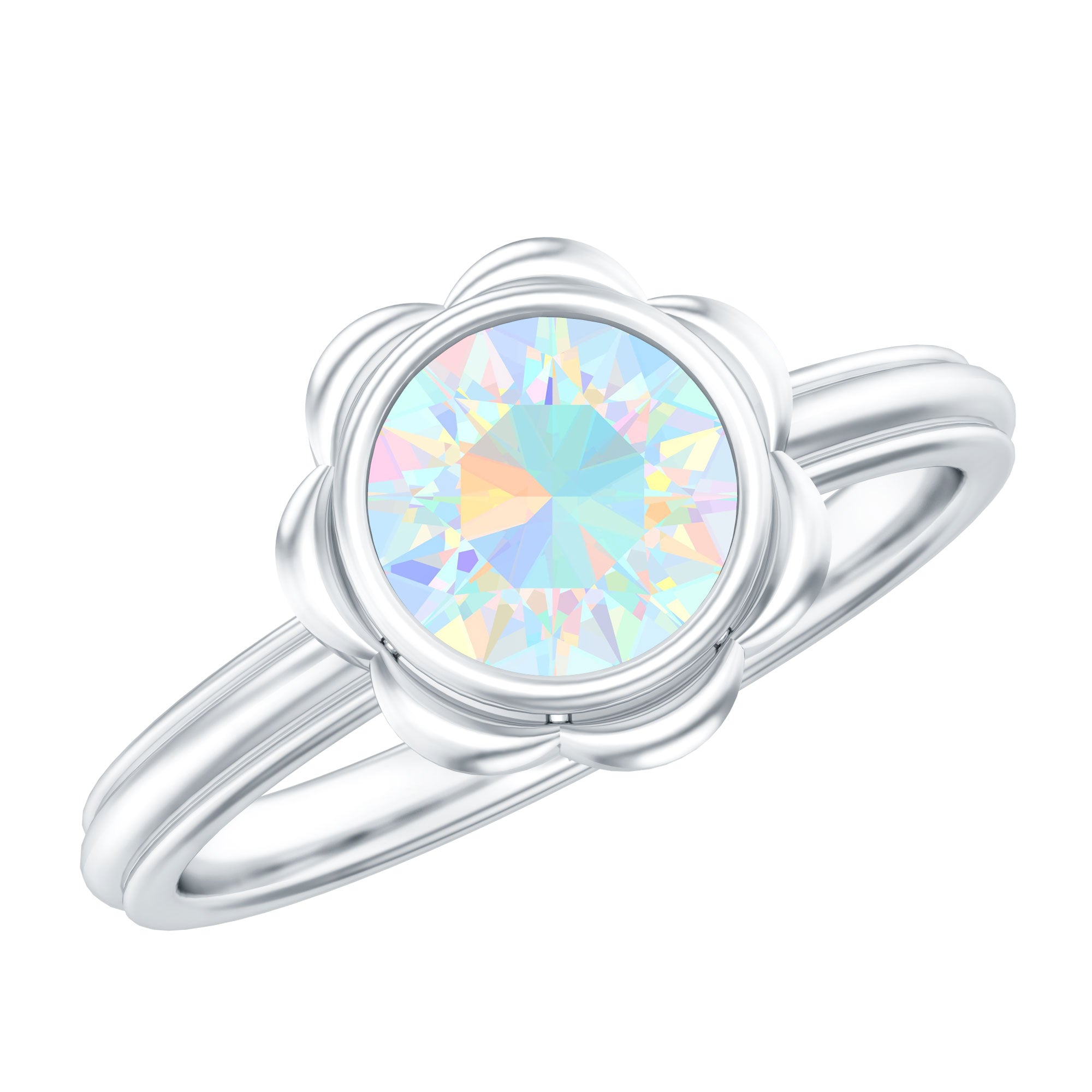 Rosec Jewels-1.5 Carat Ethiopian Opal Engagement Ring for Women
