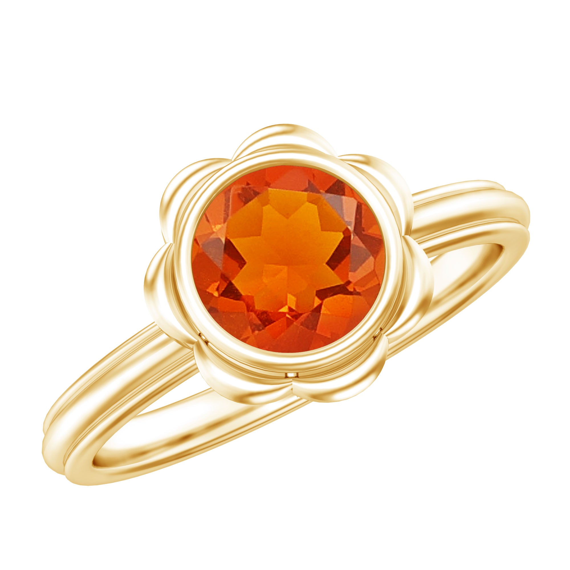 1.5 Carat Real Fire Opal Flower Engagement Ring AAA - Rosec Jewels