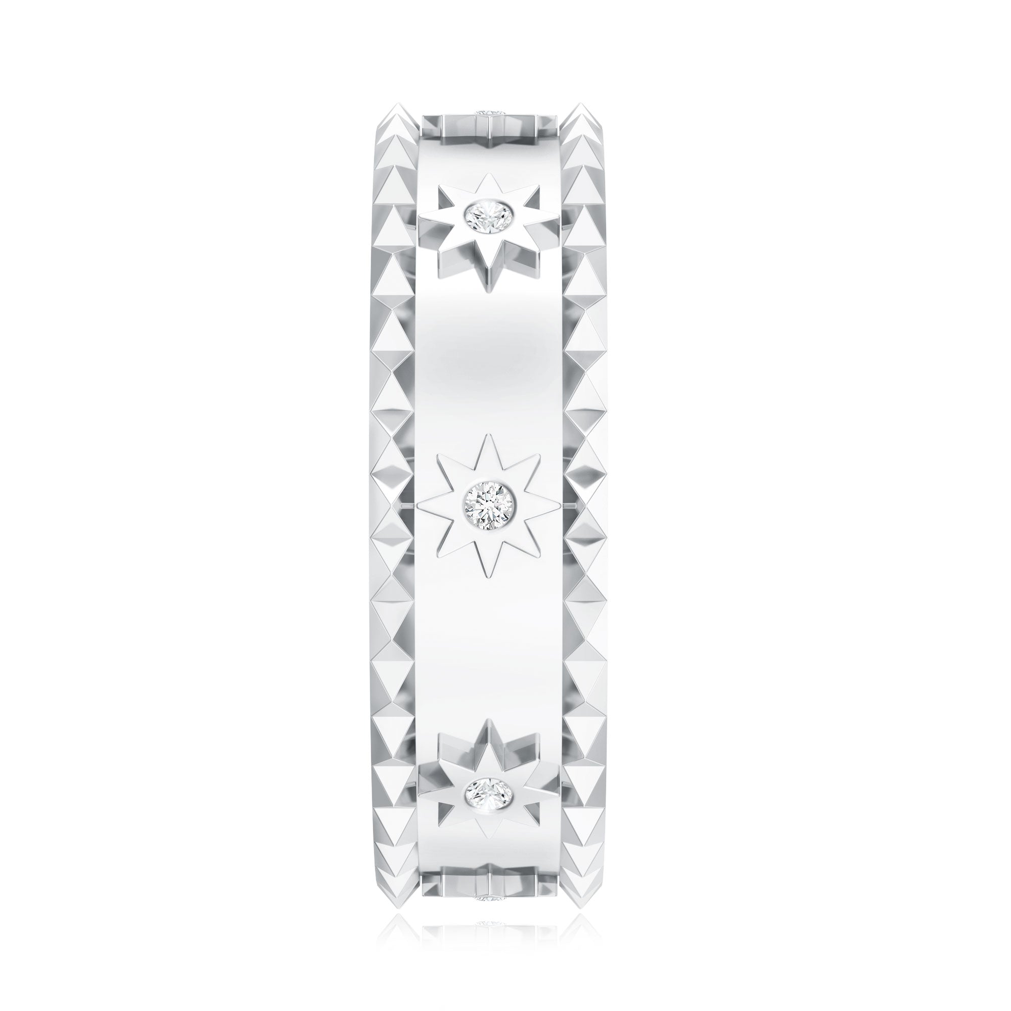 Vintage Inspired Lab Grown Diamond Starburst Wedding Band Lab - ( EF-VS ) - Rosec Jewels
