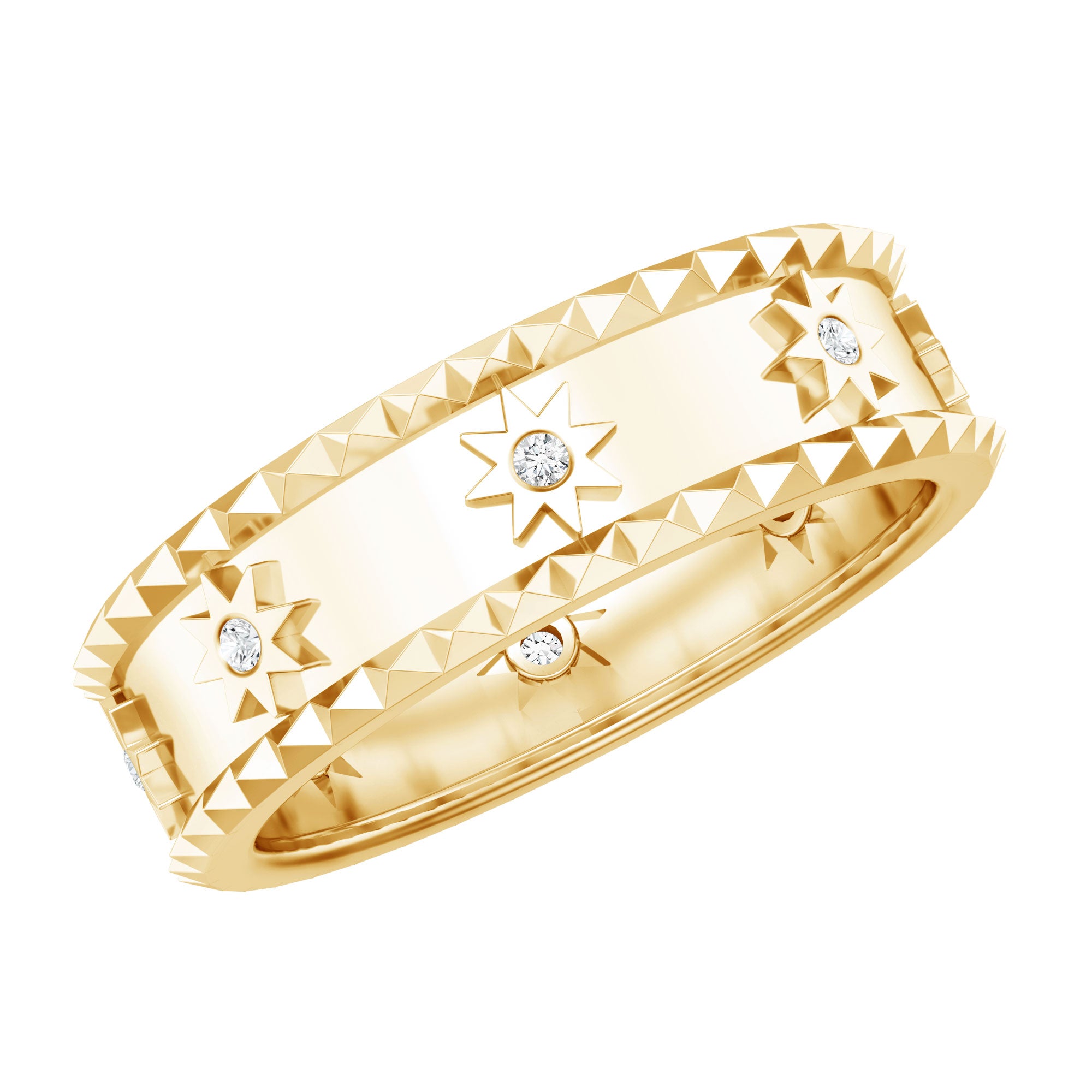 Vintage Inspired Lab Grown Diamond Starburst Wedding Band Lab - ( EF-VS ) - Rosec Jewels
