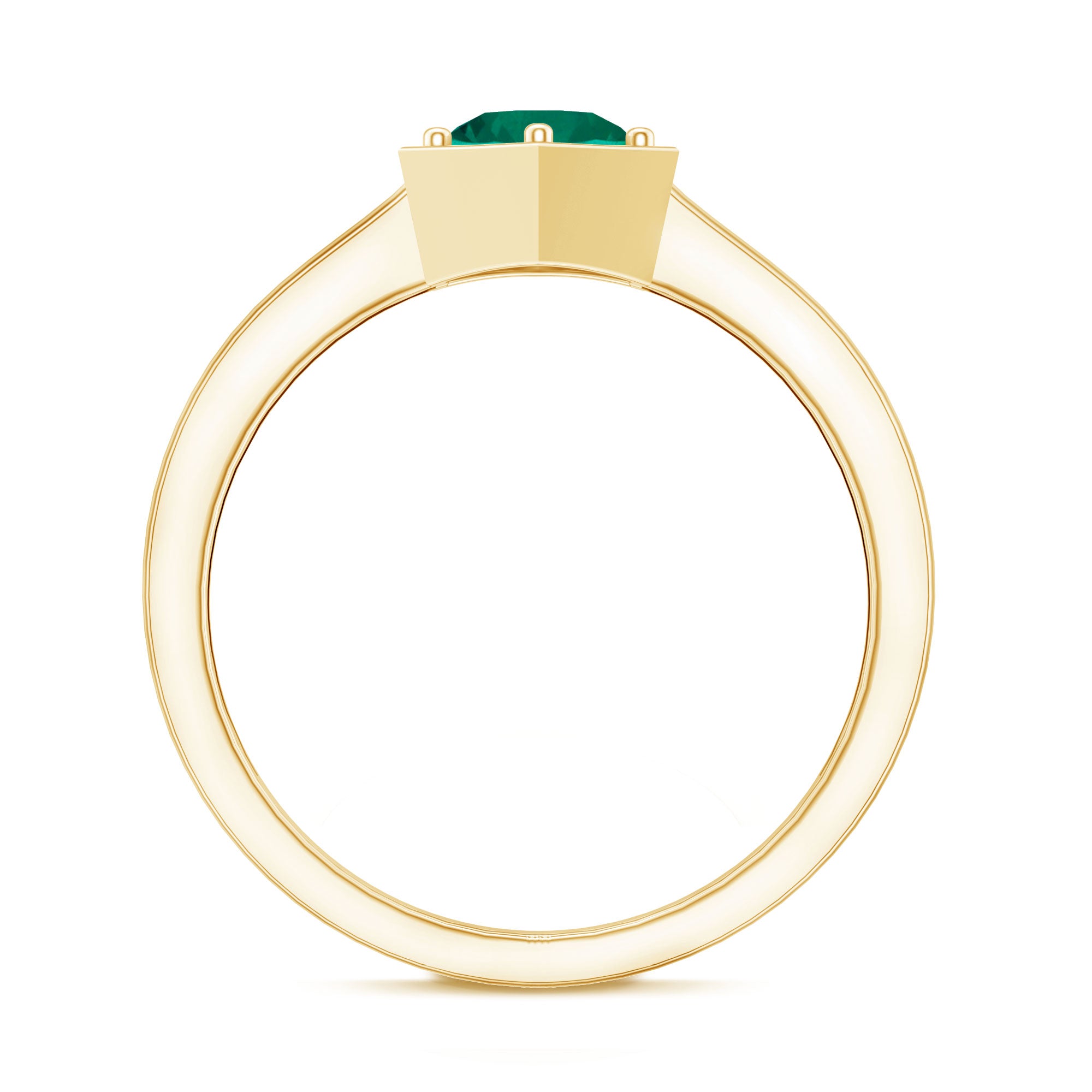 Rosec Jewels-Certified 0.8 Carat Lab Created Emerald Solitaire Engagement Ring