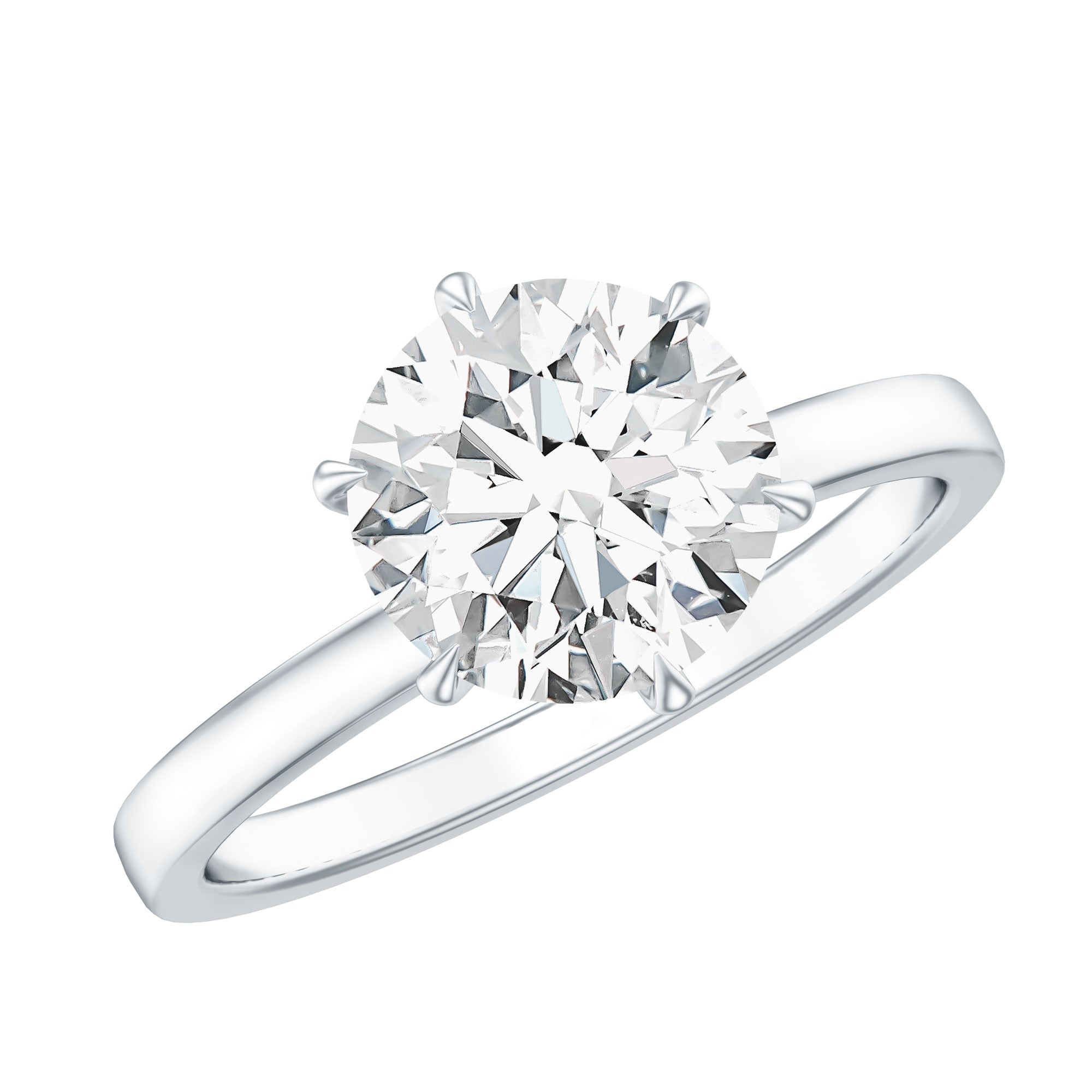 Rosec Jewels-2 Carat Lab Grown Diamond Solitaire Engagement Ring with Hidden Halo