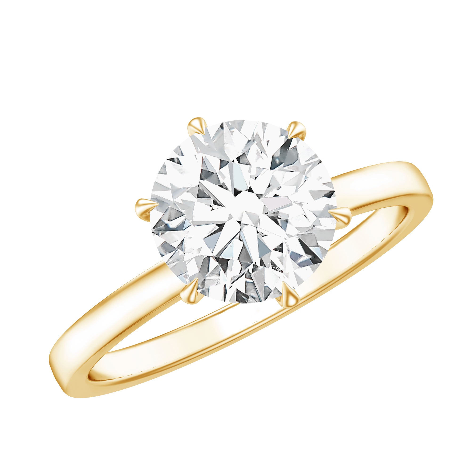 2 Carat Lab Grown Diamond Solitaire Engagement Ring with Hidden Halo Lab - ( EF-VS ) - Rosec Jewels