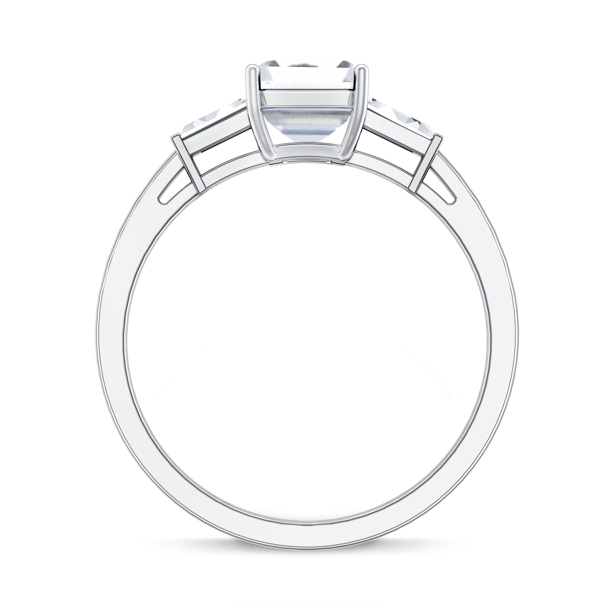 Rosec Jewels-2 CT Lab Grown Diamond Emerald Cut Engagement Ring