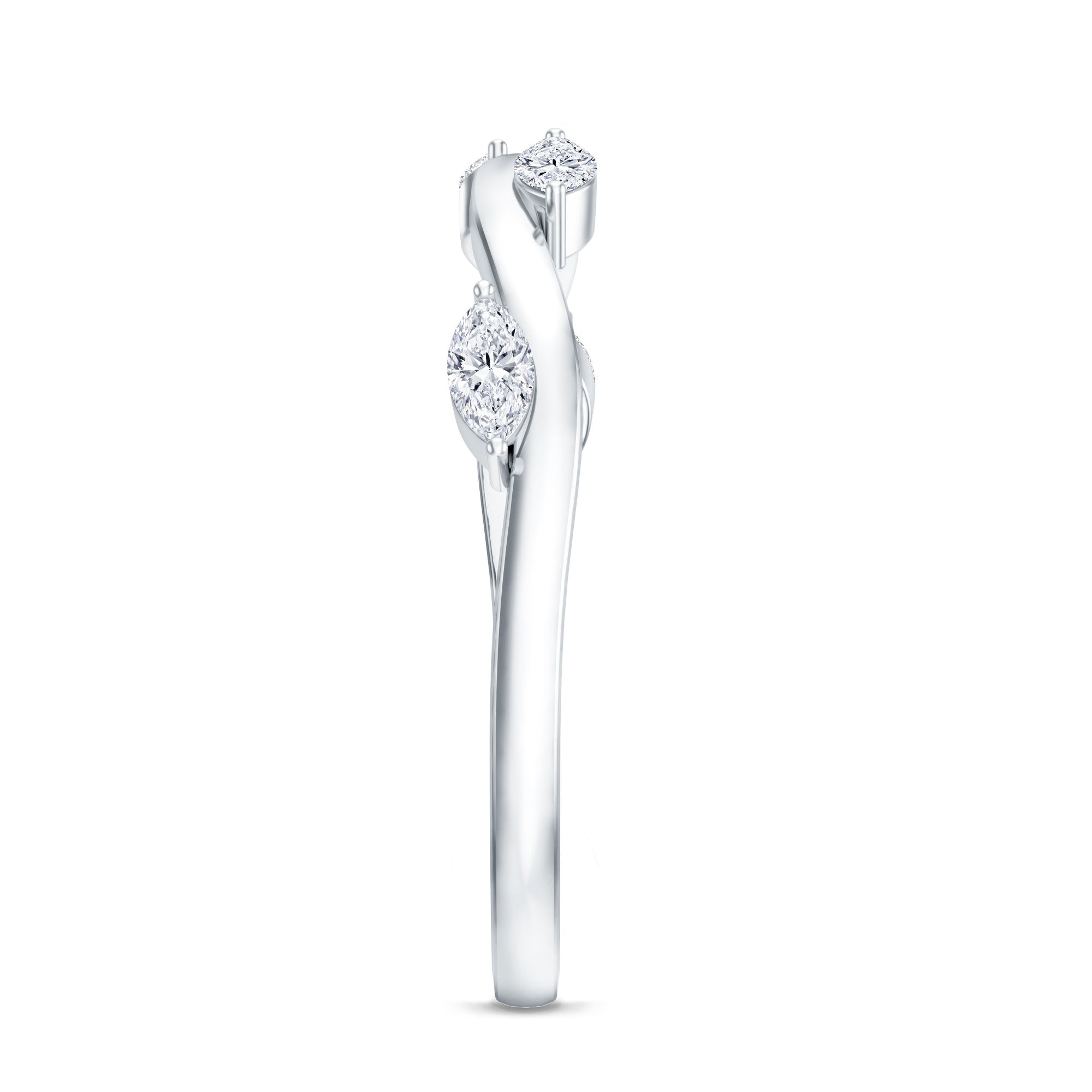 Marquise Cut Lab Grown Diamond Wedding Band Lab - ( EF-VS ) - Rosec Jewels