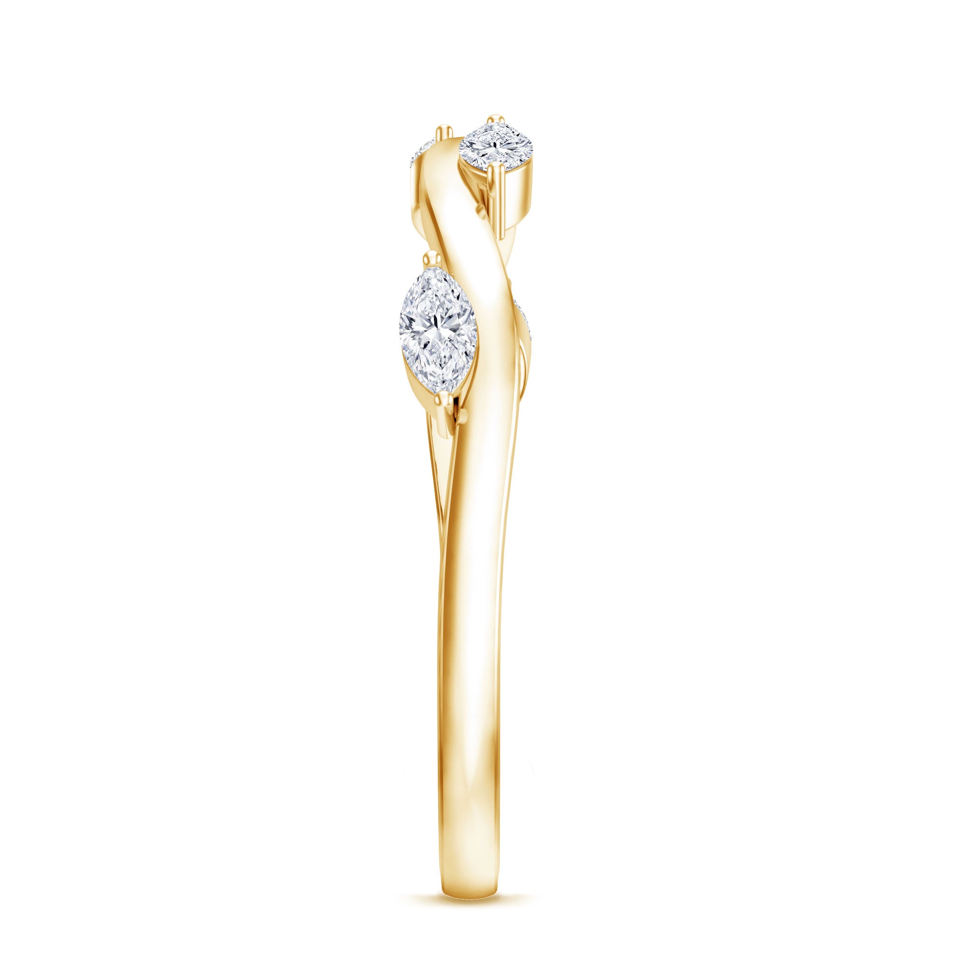 Marquise Cut Lab Grown Diamond Wedding Band Lab - ( EF-VS ) - Rosec Jewels