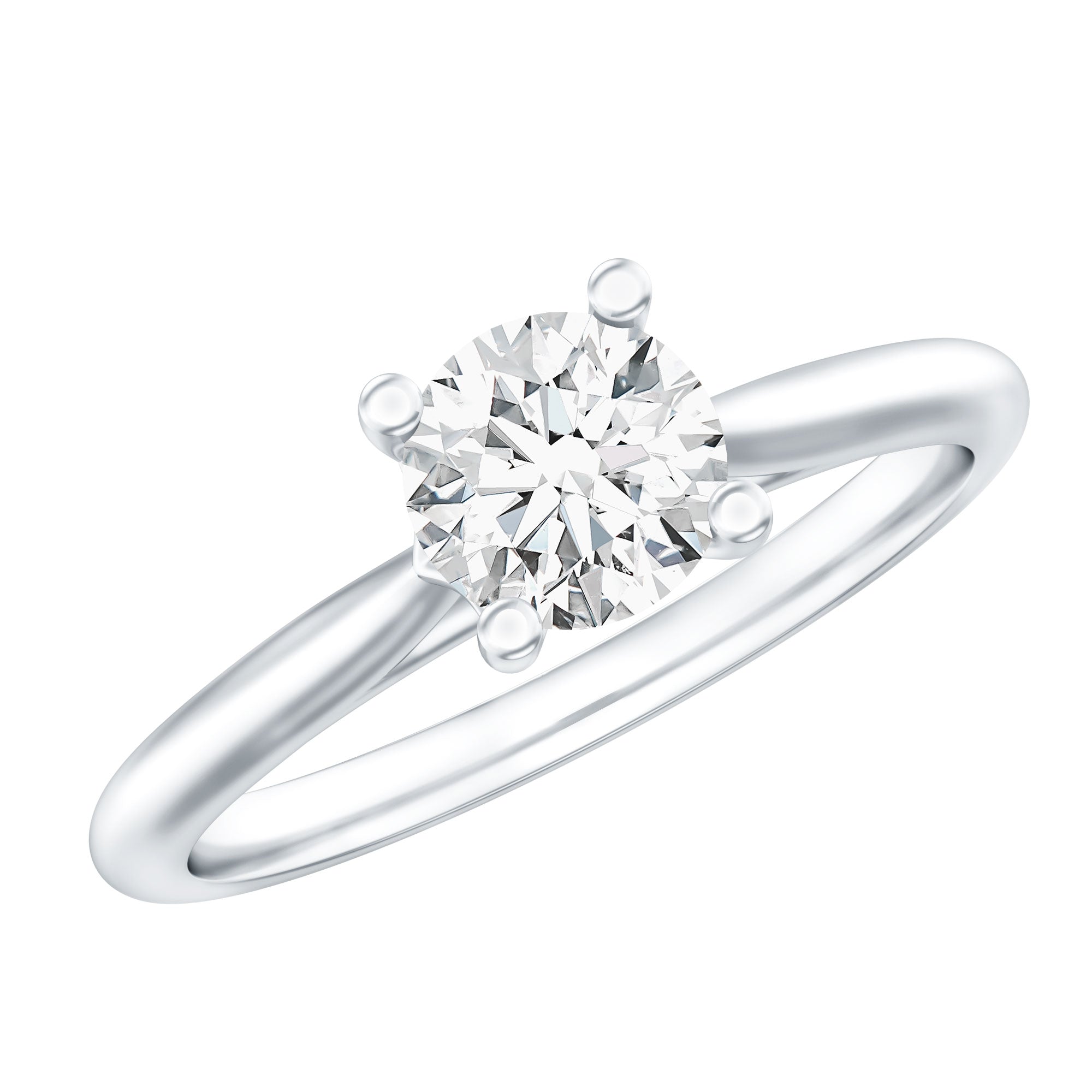 1 CT Lab Grown Diamond Solitaire Engagement Ring with IGI Certificate Lab - ( E-VS1 ) - Rosec Jewels