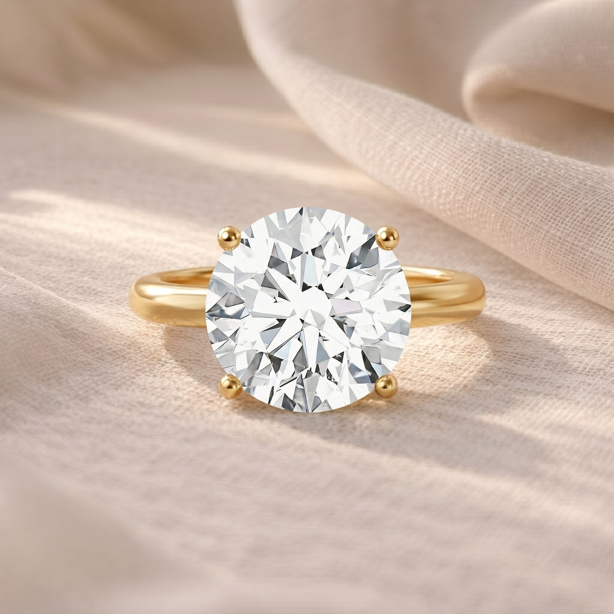 IGI Certified 4 Carat Lab Grown Diamond Engagement Ring Lab - ( E-VS1 ) - Rosec Jewels