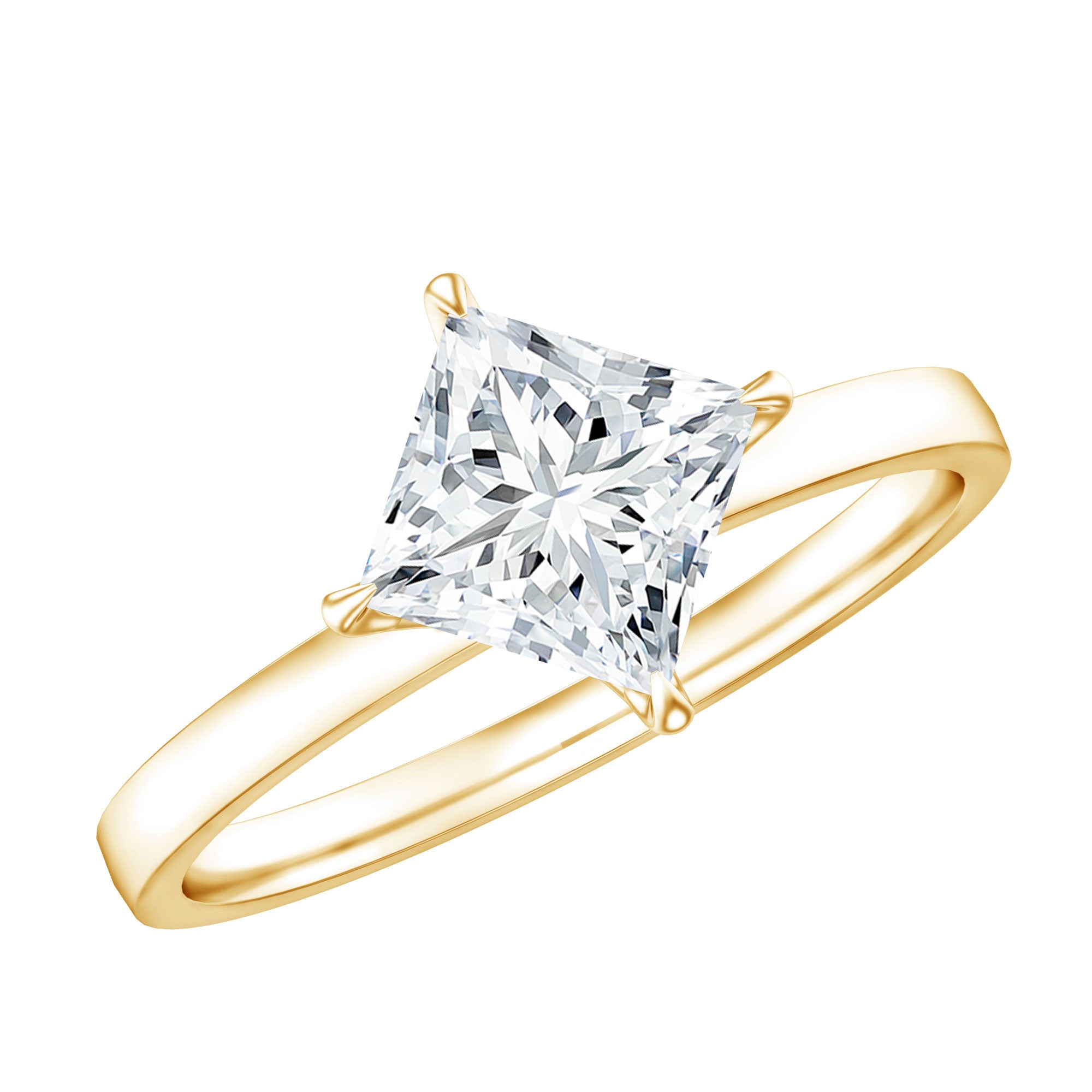 1.25 CT Princess Cut Lab Grown Diamond Solitaire Engagement Ring Lab - ( EF-VS ) - Rosec Jewels