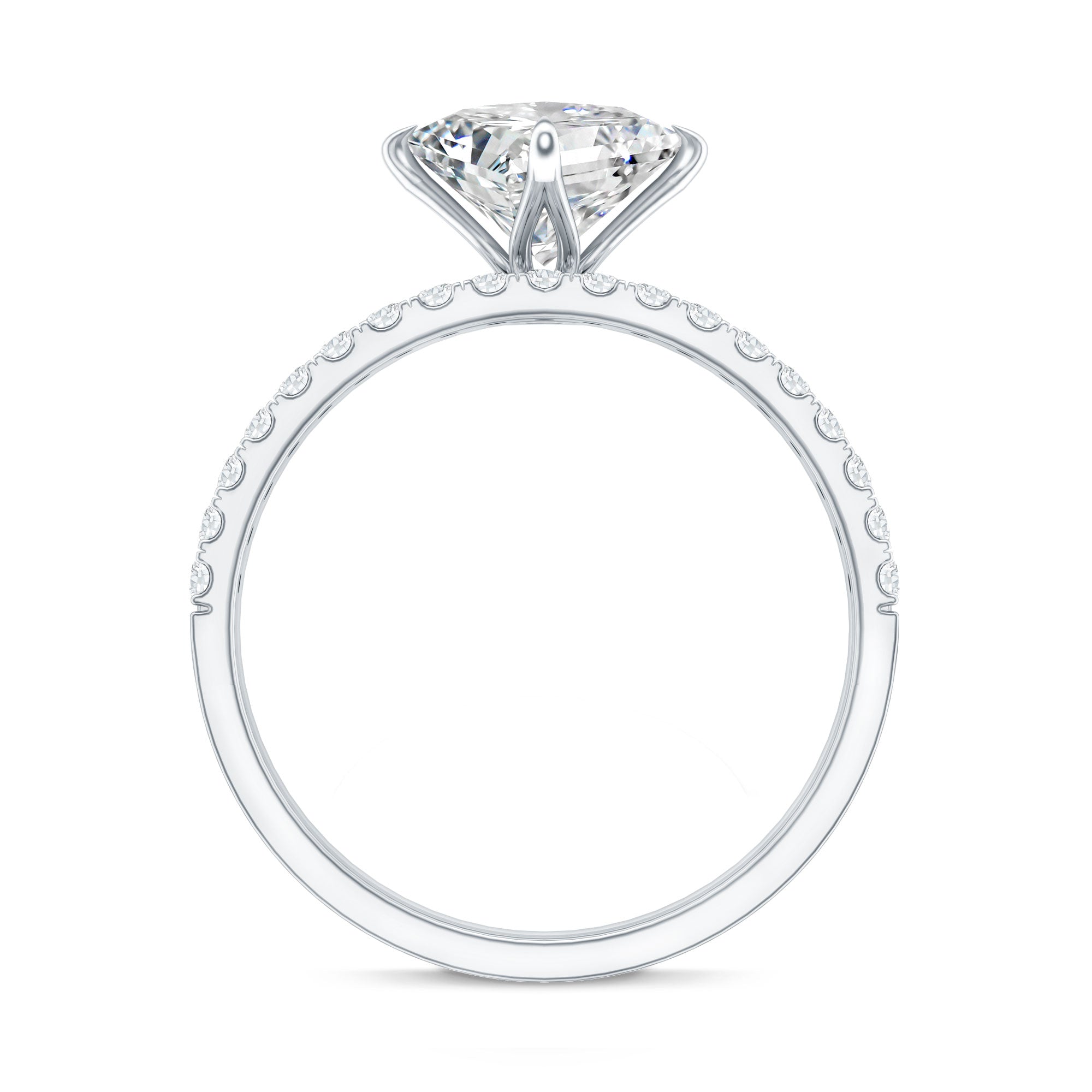 Rosec Jewels-Princess Cut Lab Grown Diamond Ring With Wedding Band