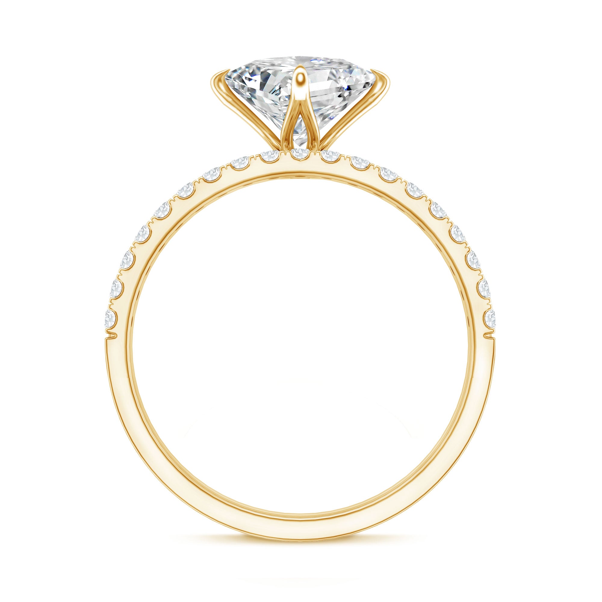 Rosec Jewels-Princess Cut Lab Grown Diamond Ring With Wedding Band