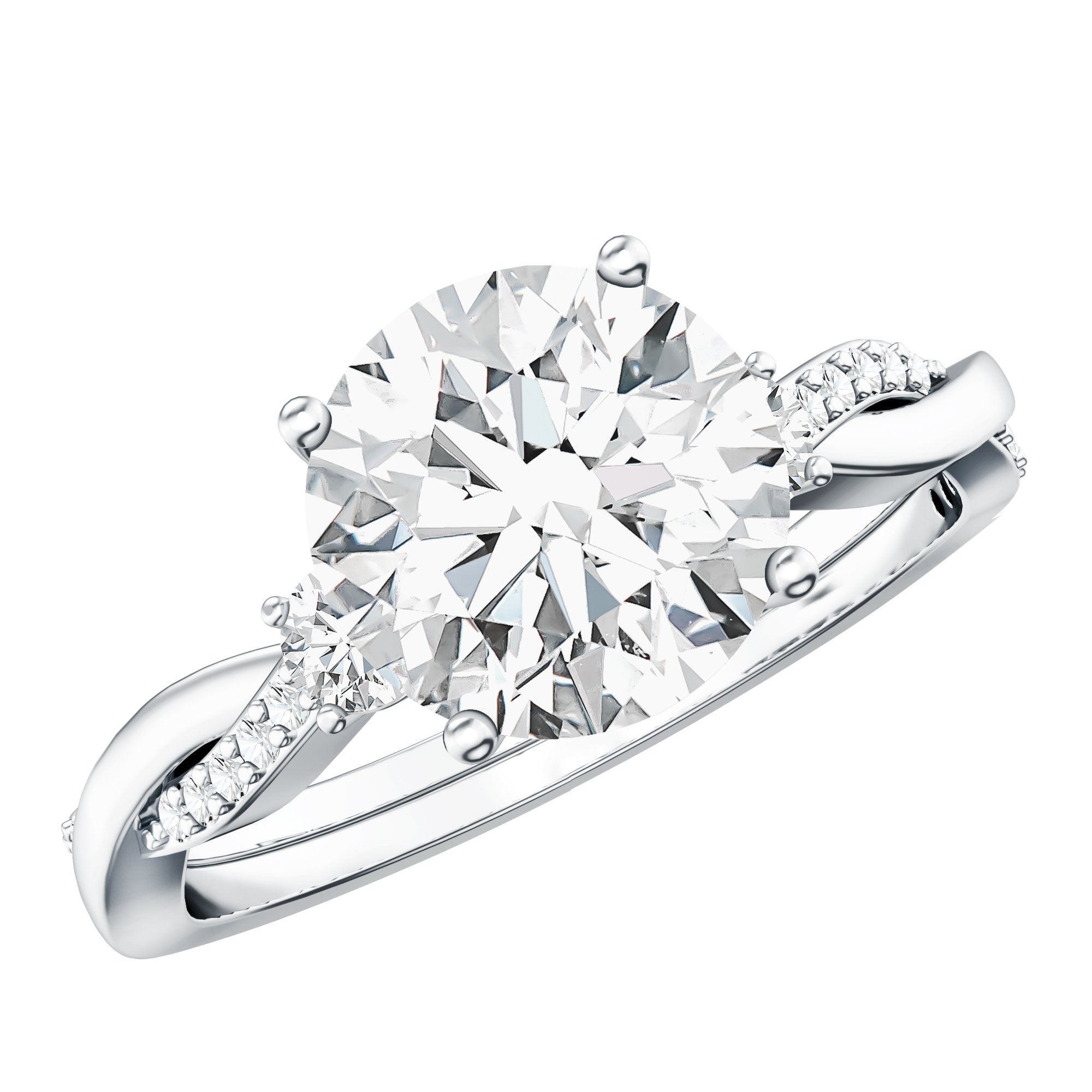 Rosec Jewels-3 Carat Lab Grown Diamond Braided Engagement Ring with Certificate