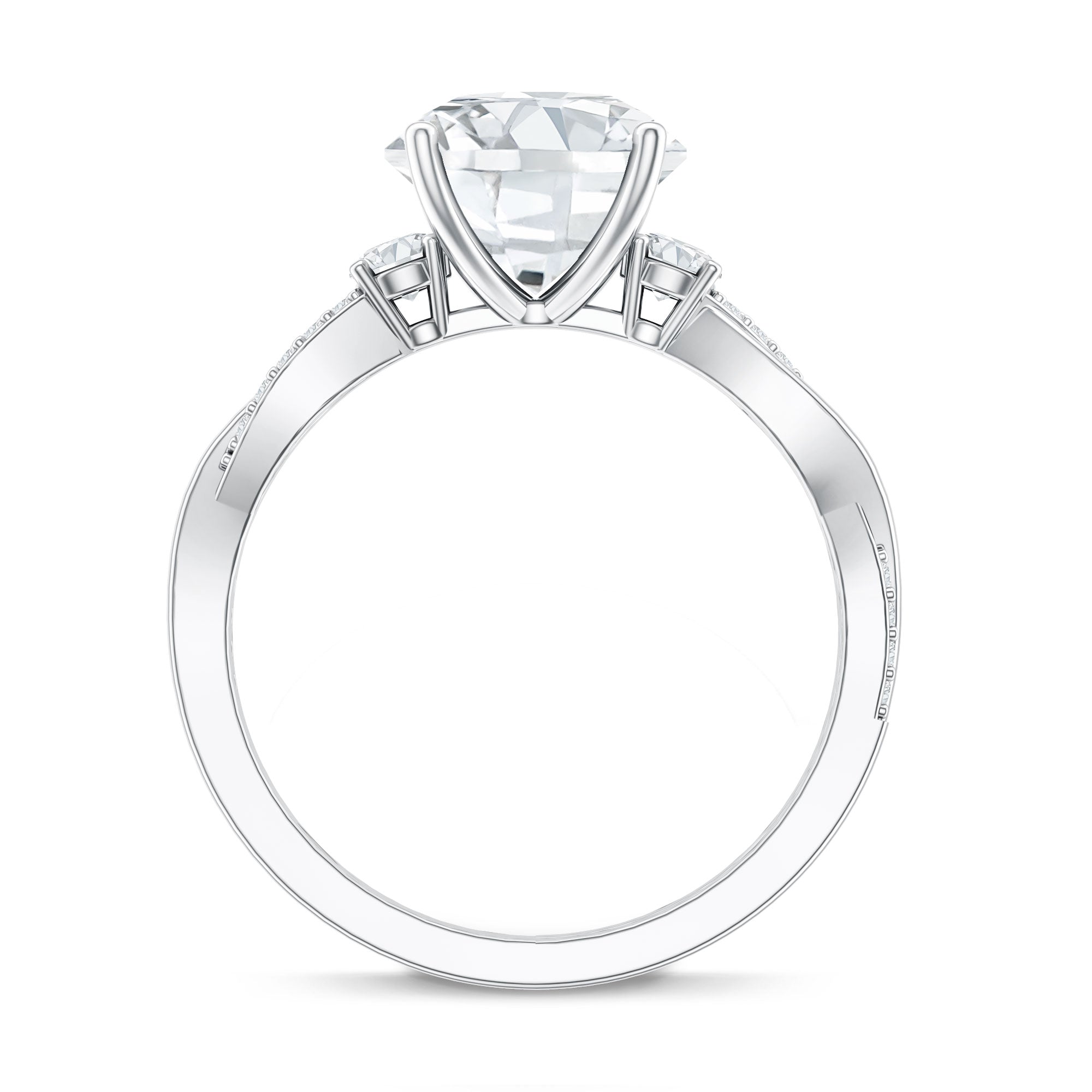 Rosec Jewels-3 Carat Lab Grown Diamond Braided Engagement Ring with Certificate