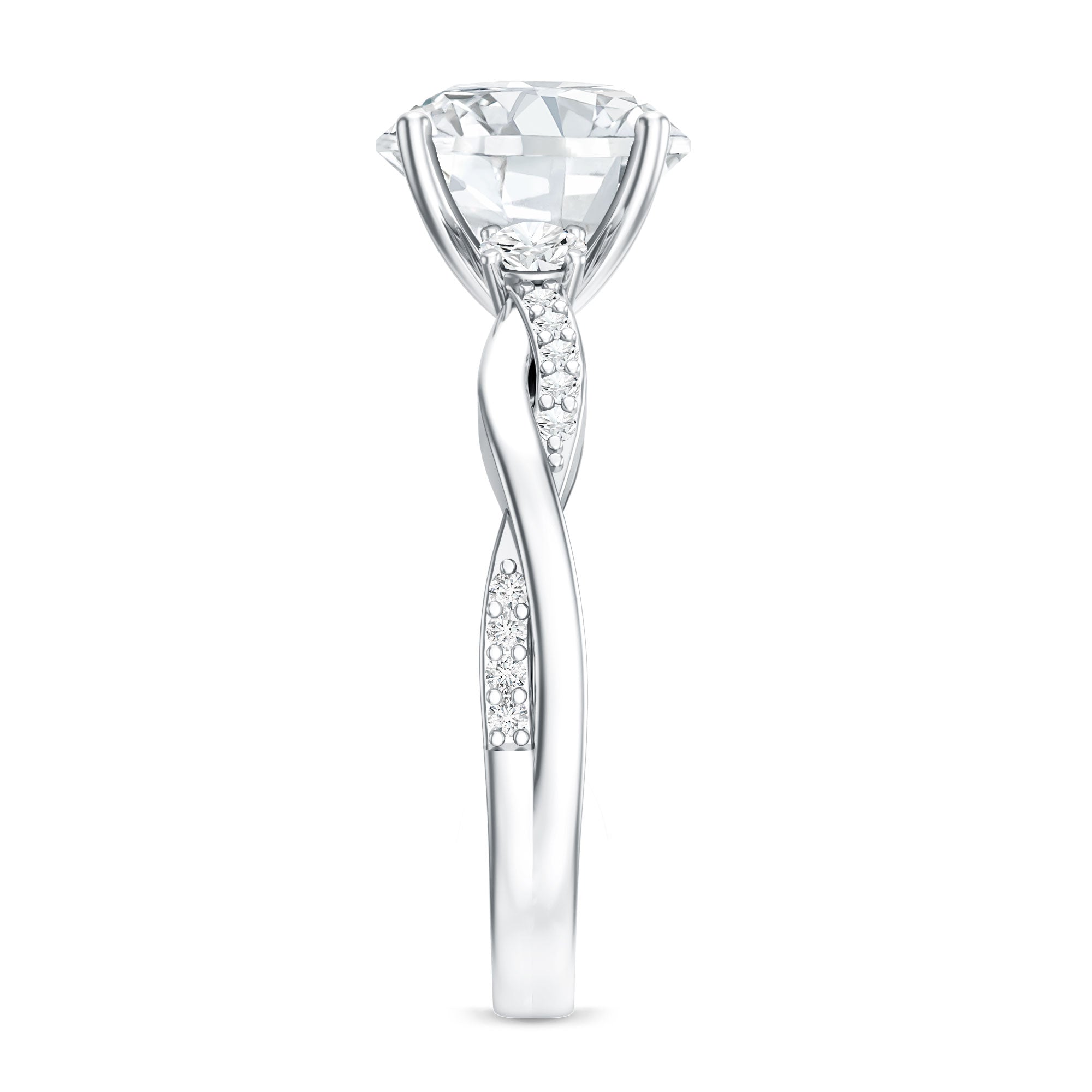 Rosec Jewels-3 Carat Lab Grown Diamond Braided Engagement Ring with Certificate