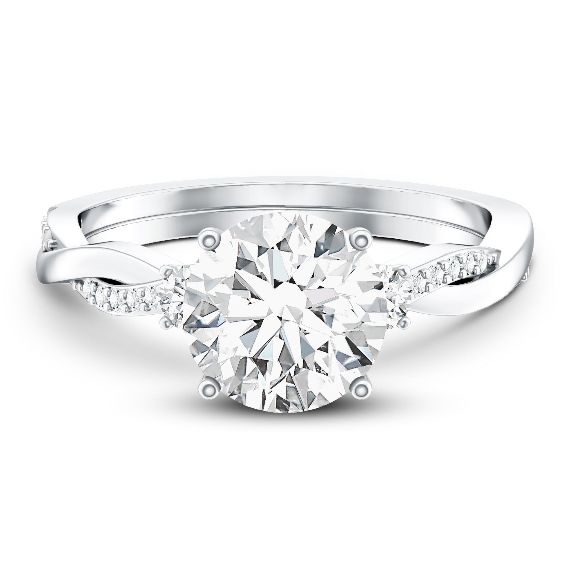 Rosec Jewels-3 Carat Lab Grown Diamond Braided Engagement Ring with Certificate