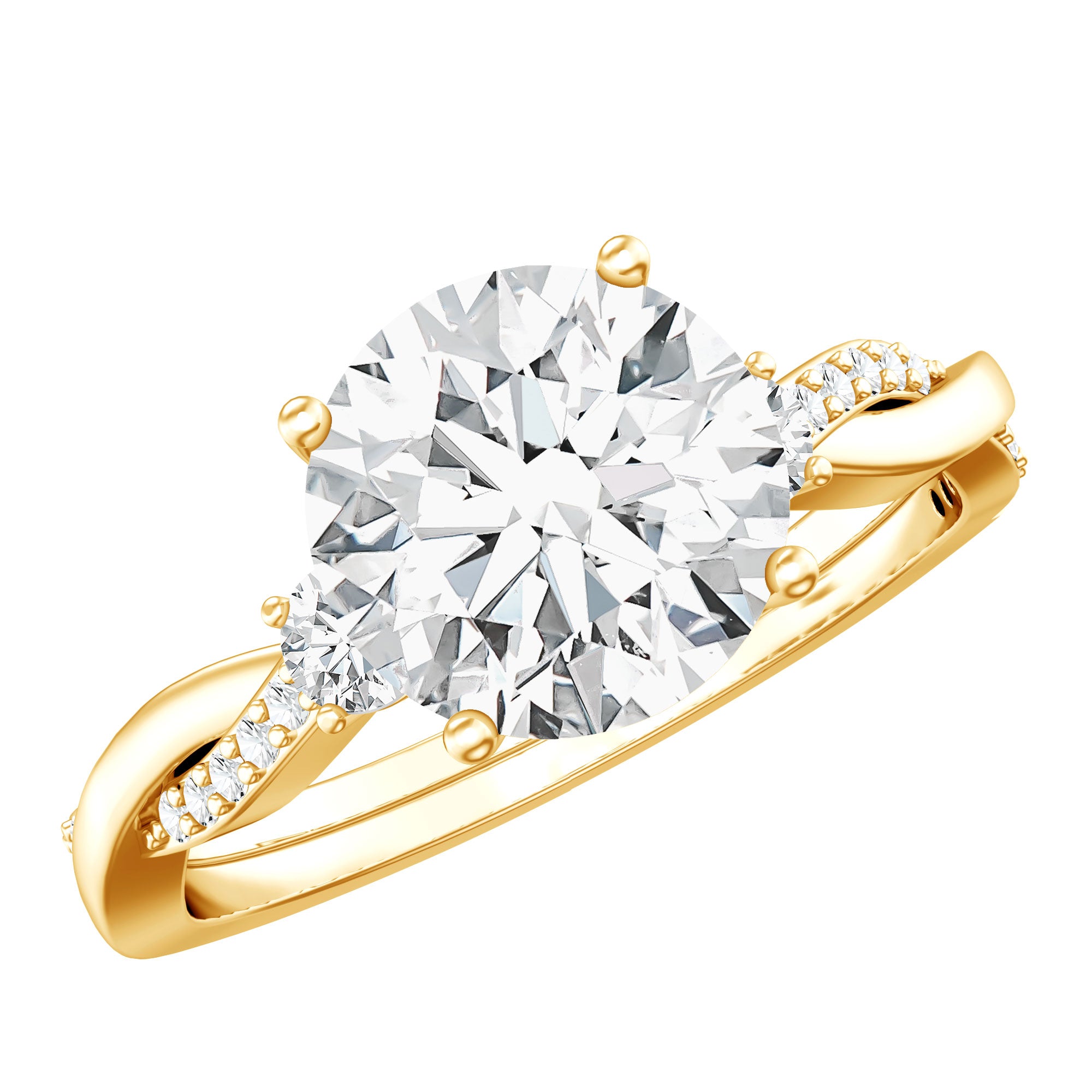 Rosec Jewels-3 Carat Lab Grown Diamond Braided Engagement Ring with Certificate