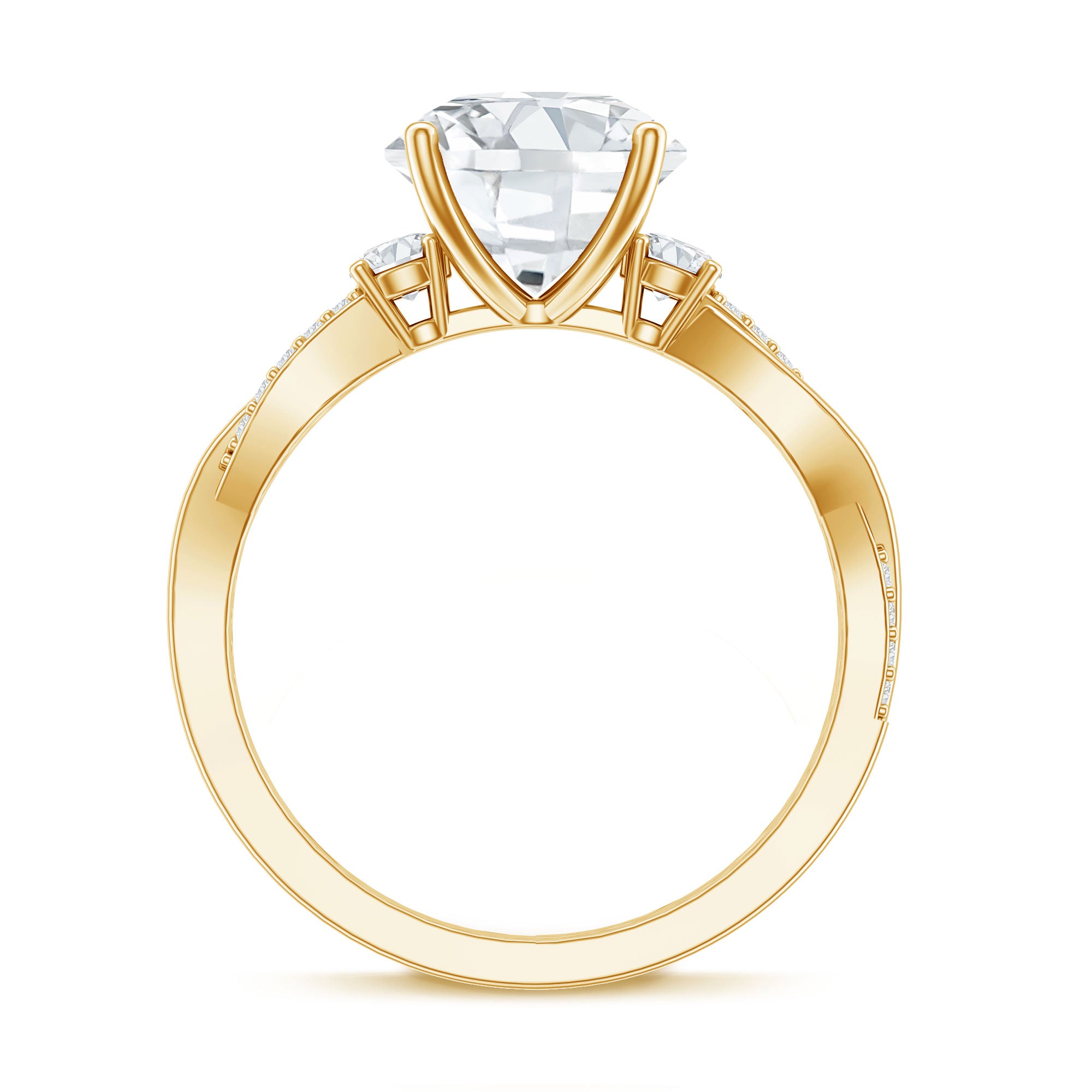 Rosec Jewels-3 Carat Lab Grown Diamond Braided Engagement Ring with Certificate