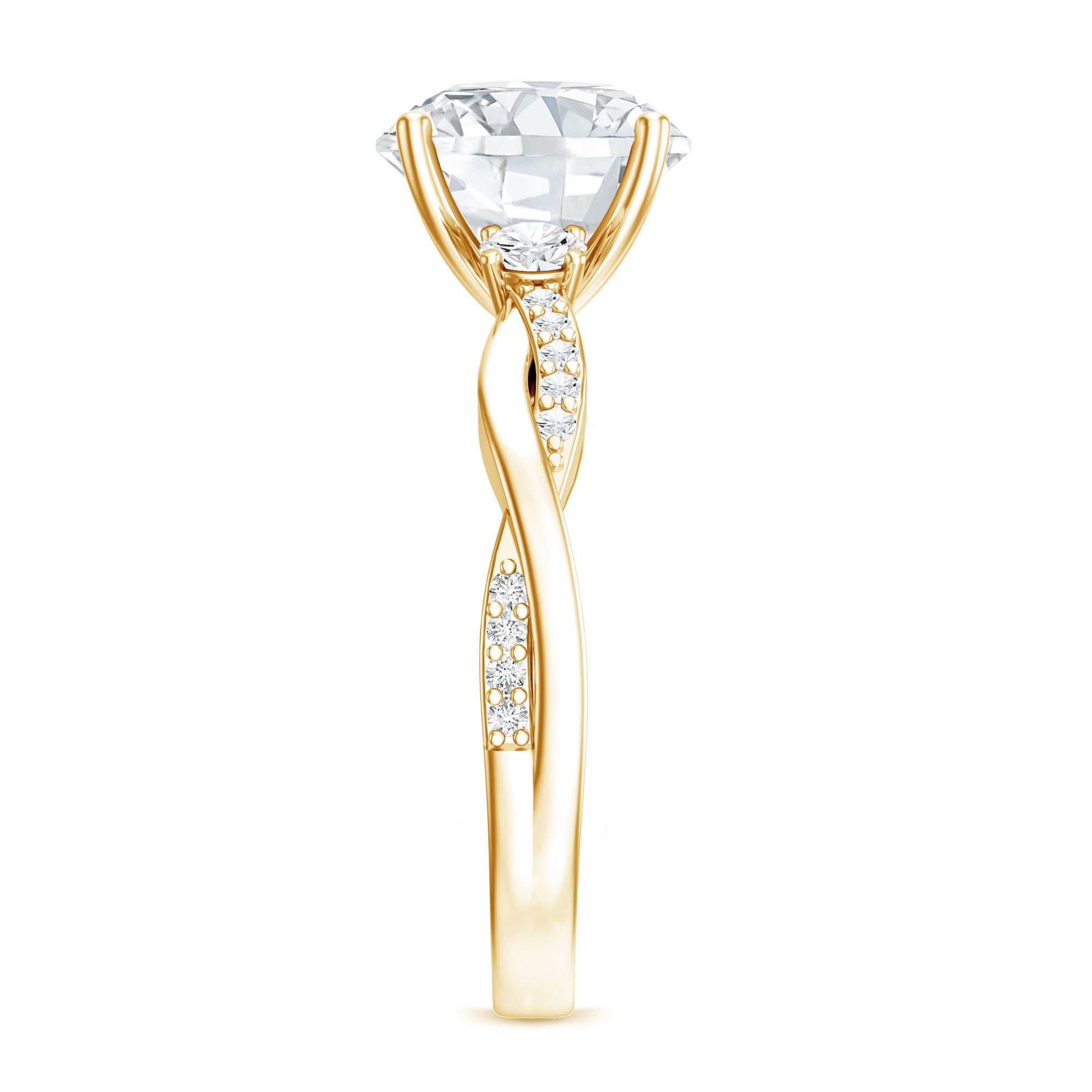 Rosec Jewels-3 Carat Lab Grown Diamond Braided Engagement Ring with Certificate