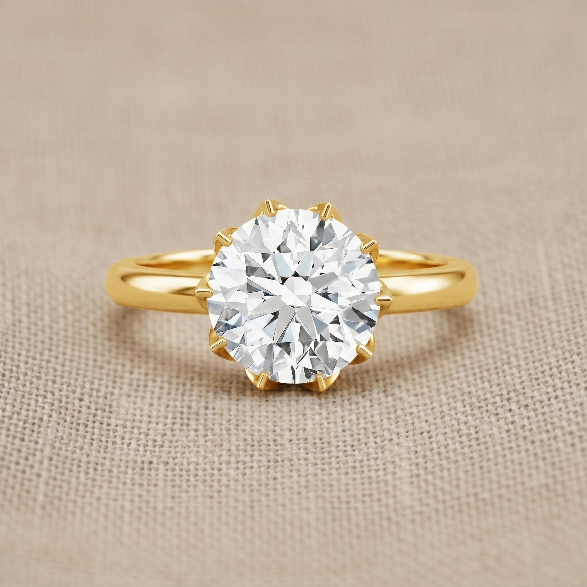 IGI Certified 4 CT Lab Grown Diamond Lotus Engagement Ring Lab - ( E-VS1 ) - Rosec Jewels