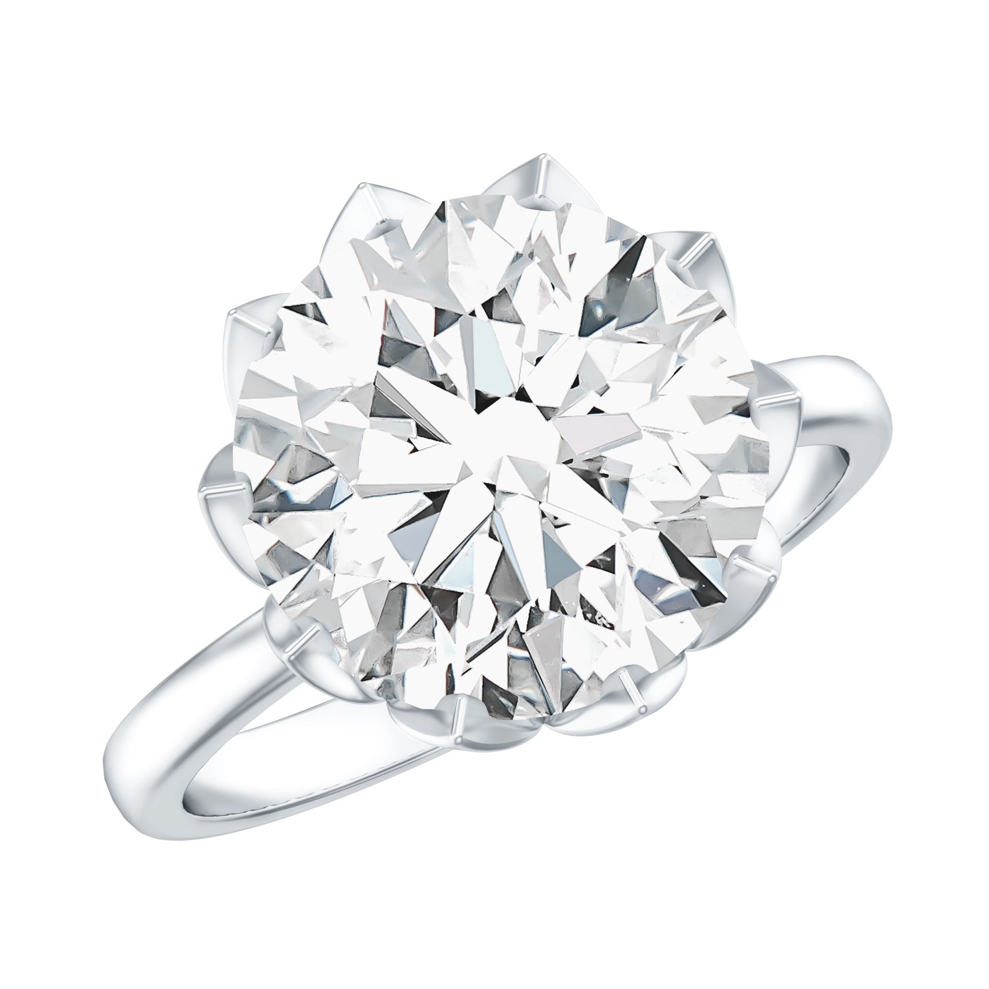 5 Carat Lab Diamond Solitaire Engagement Ring with IGI Certificate Lab - ( E-VS1 ) - Rosec Jewels