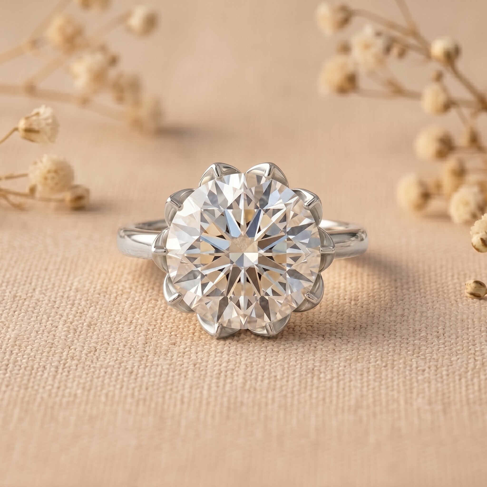 5 Carat Lab Diamond Solitaire Engagement Ring with IGI Certificate Lab - ( E-VS1 ) - Rosec Jewels