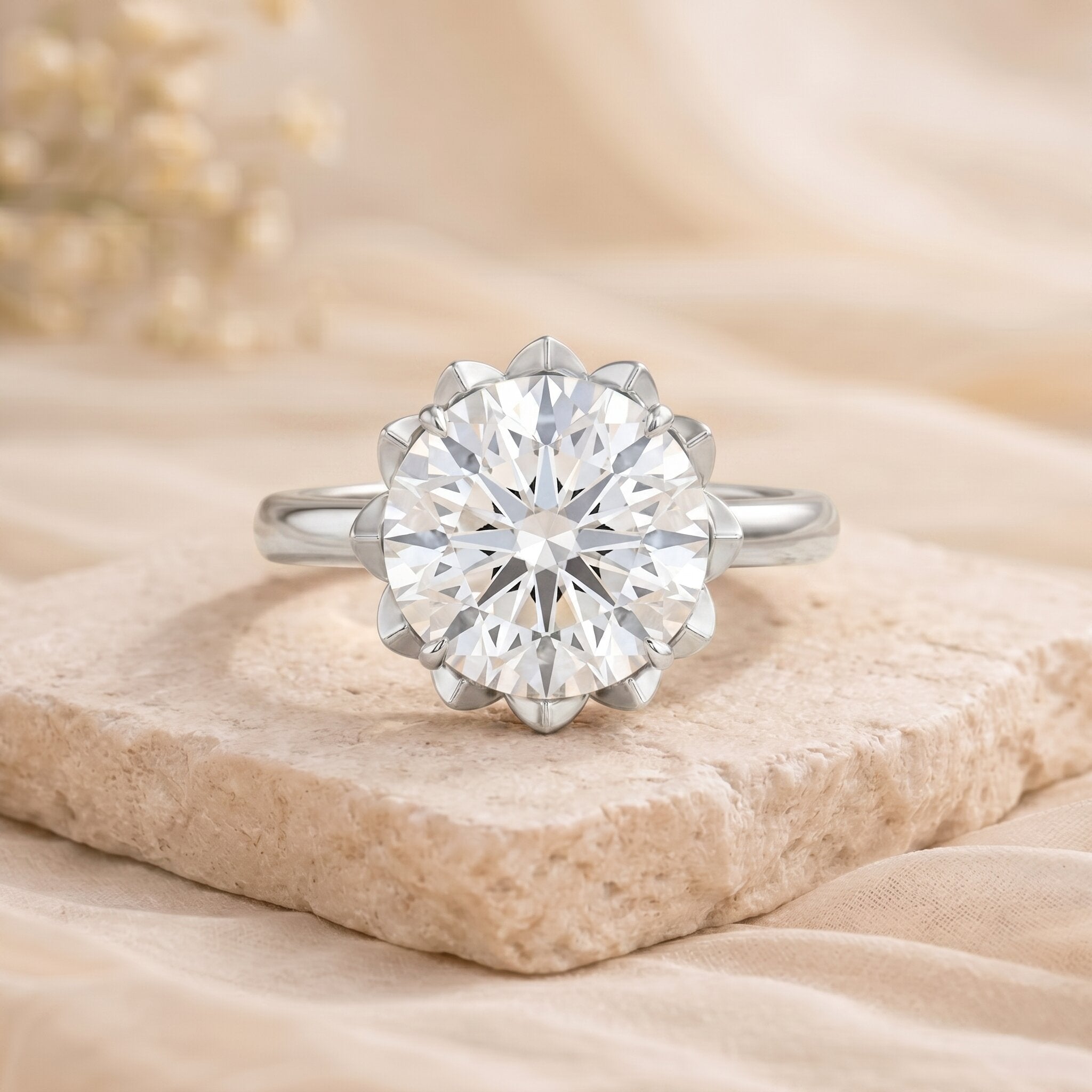 5 Carat Lab Diamond Solitaire Engagement Ring with IGI Certificate Lab - ( E-VS1 ) - Rosec Jewels