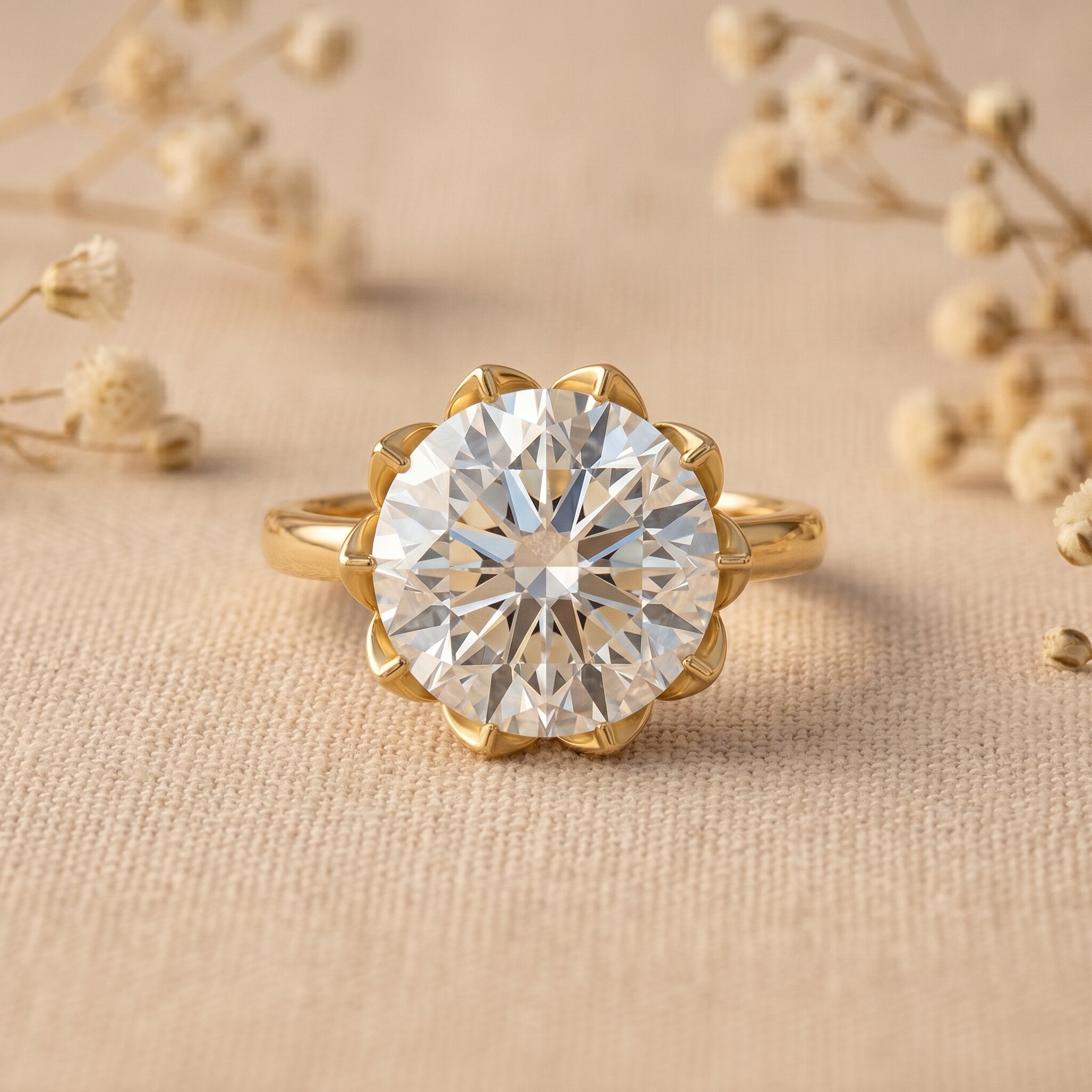 5 Carat Lab Diamond Solitaire Engagement Ring with IGI Certificate Lab - ( E-VS1 ) - Rosec Jewels