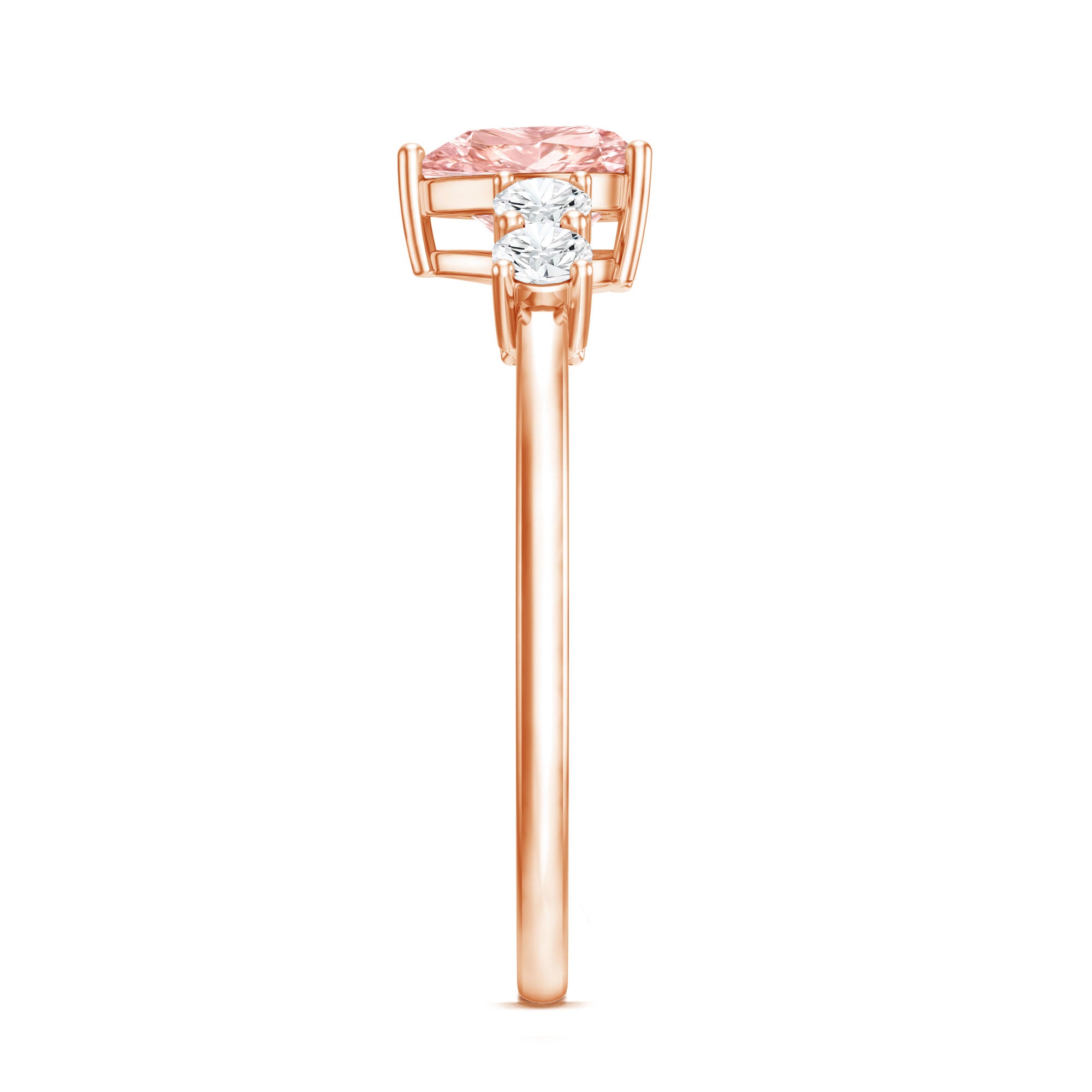 IGI Certified 1 Carat Lab Grown Pink and White Diamond Heart Promise Ring for Her VVS - Rosec Jewels