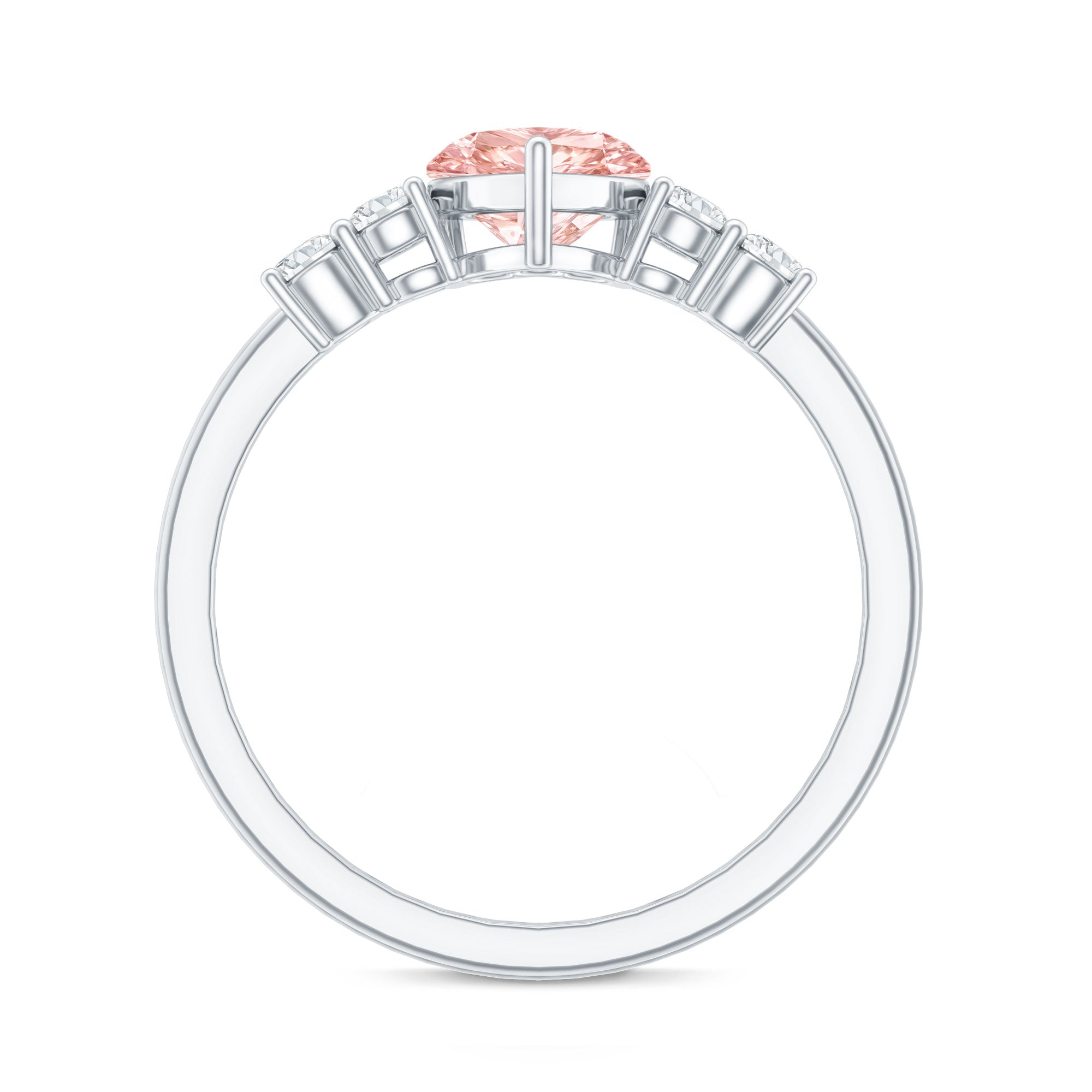 IGI Certified 1 Carat Lab Grown Pink and White Diamond Heart Promise Ring for Her VVS - Rosec Jewels